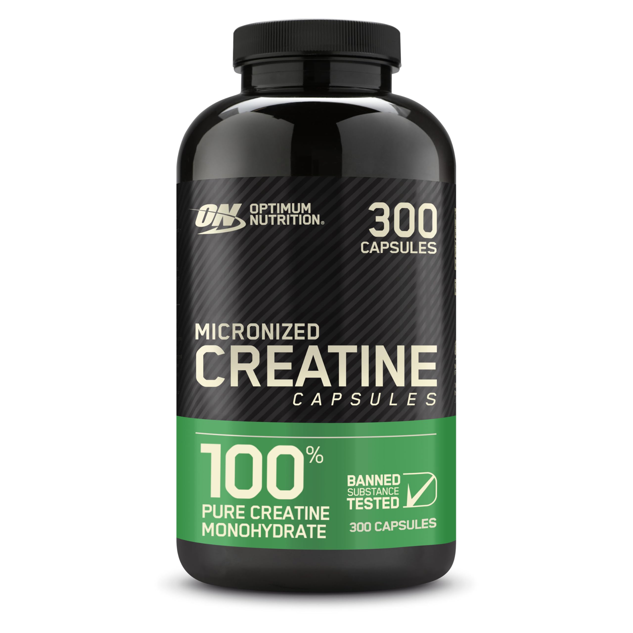 Optimum Nutrition Micronized Creatine Monohydrate Capsules, Keto Friendly, 2500mg, 300 Capsules (Packaging May Vary)