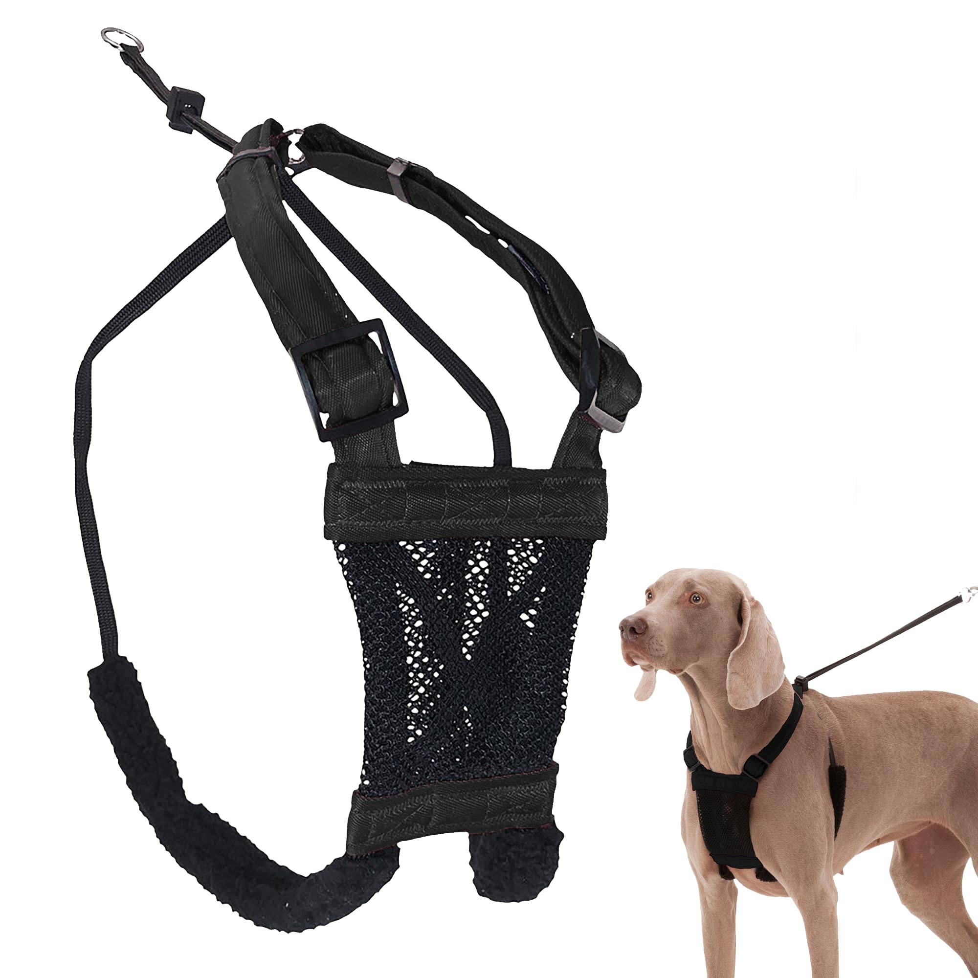 Sporn No Pull Dog Harness, Black Mesh Dog Harness, Durable Nylon Anti Pull Dog Harness, Breathable & Easy Dog Body Harness, Dog No Pull Harness for Large Dogs Provides to Large Breeds