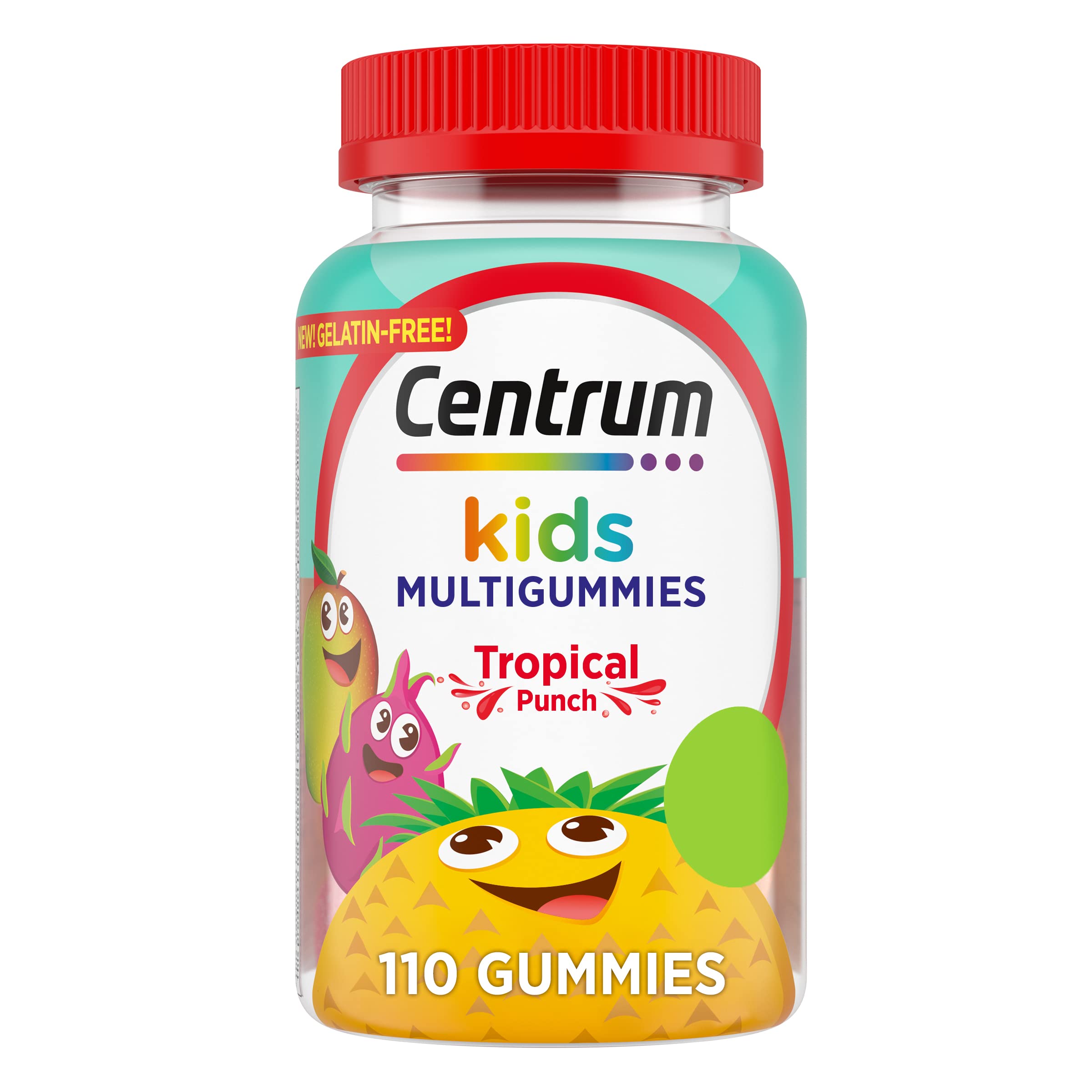 CentrumKids Multivitamin Gummies, Tropical Punch, Made with Natural Flavors, 110 Count, 110 Day Supply