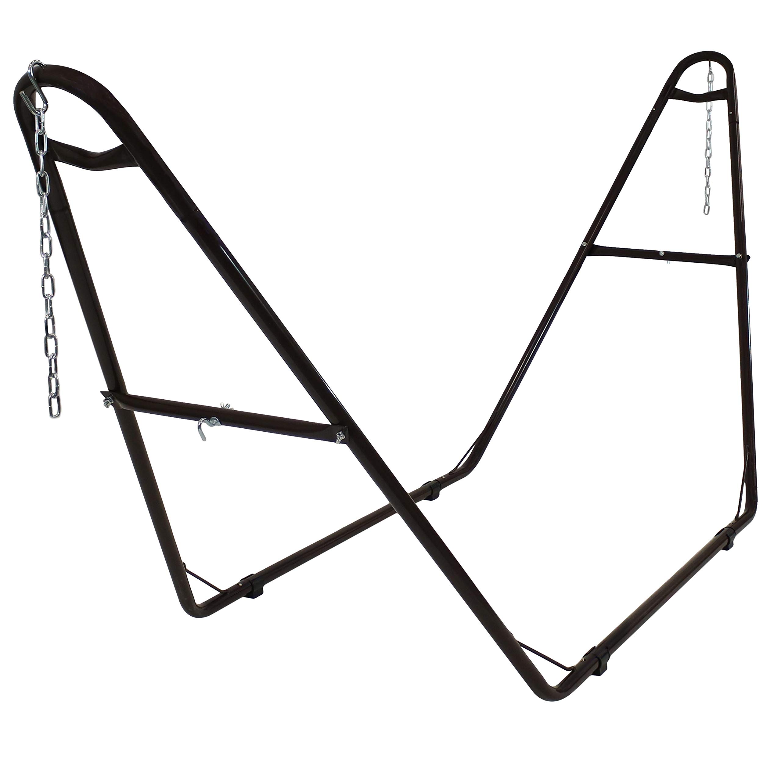 SunnydazeUniversal 2-Person Hammock Stand Only - 550-Pound Capacity - Heavy-Duty Hammock Stand for Outside - Fits 9 to 14 Foot Hammocks - Bronze