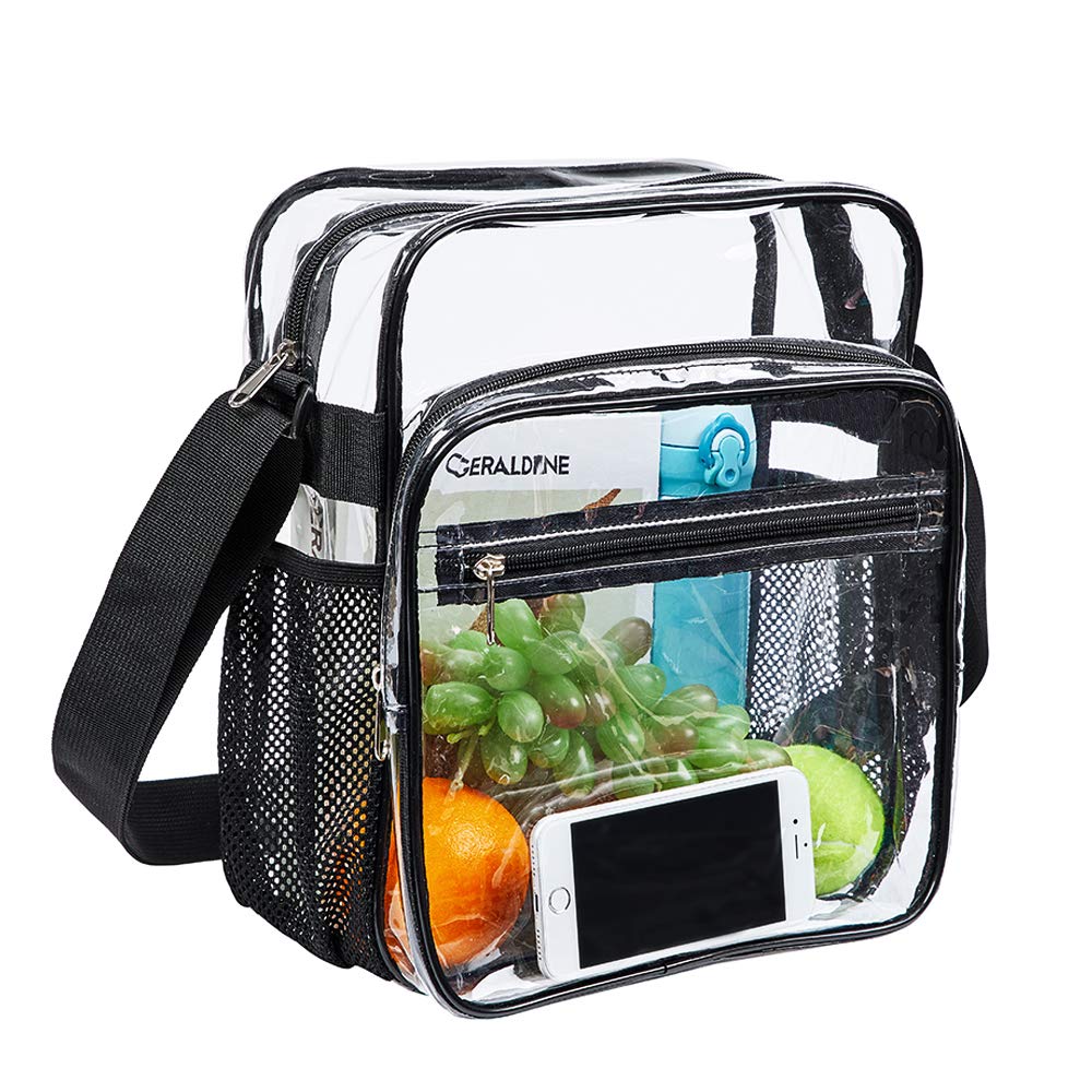 Clear Bag Stadium Approved, Clear Crossbody Messenger Shoulder Bag with Adjustable Strap for Concerts, Sports Events