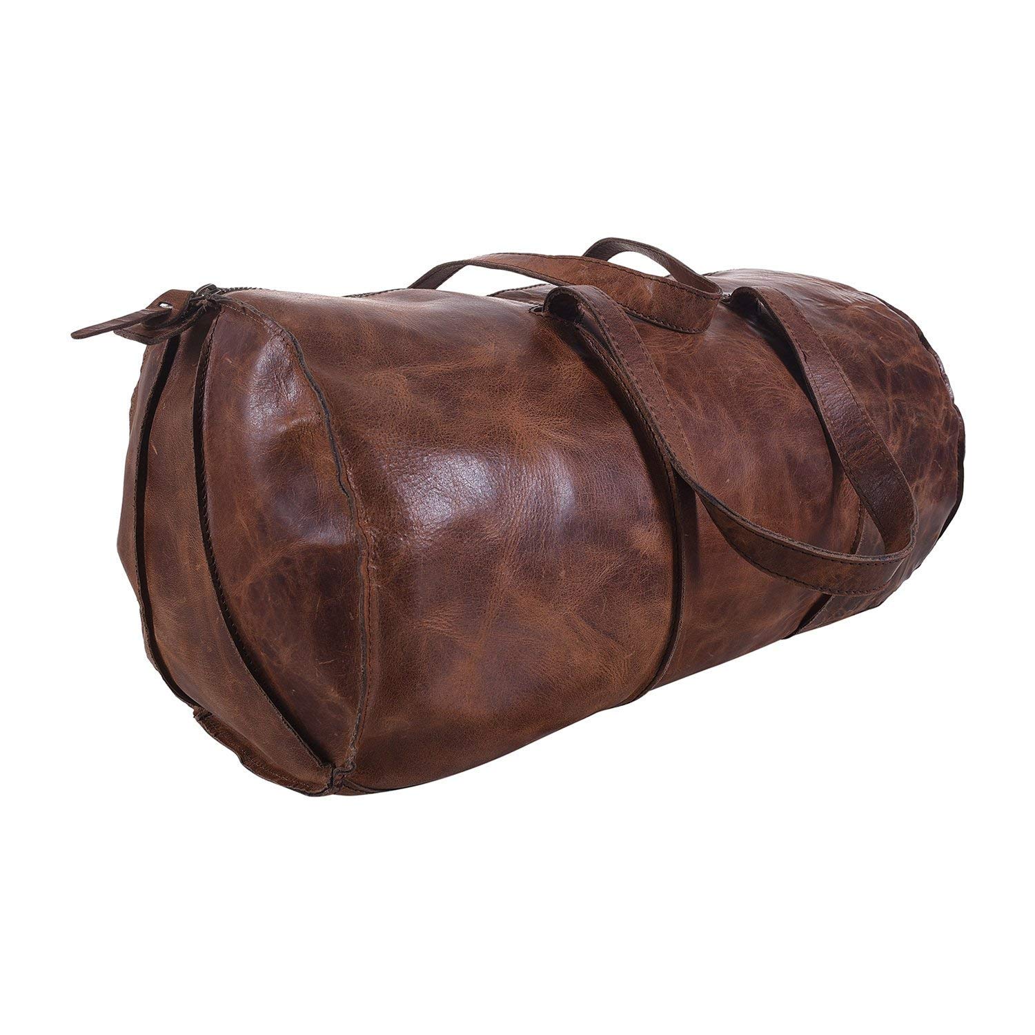 (20 inch) Brown Buffalo Leather Duffle Bag