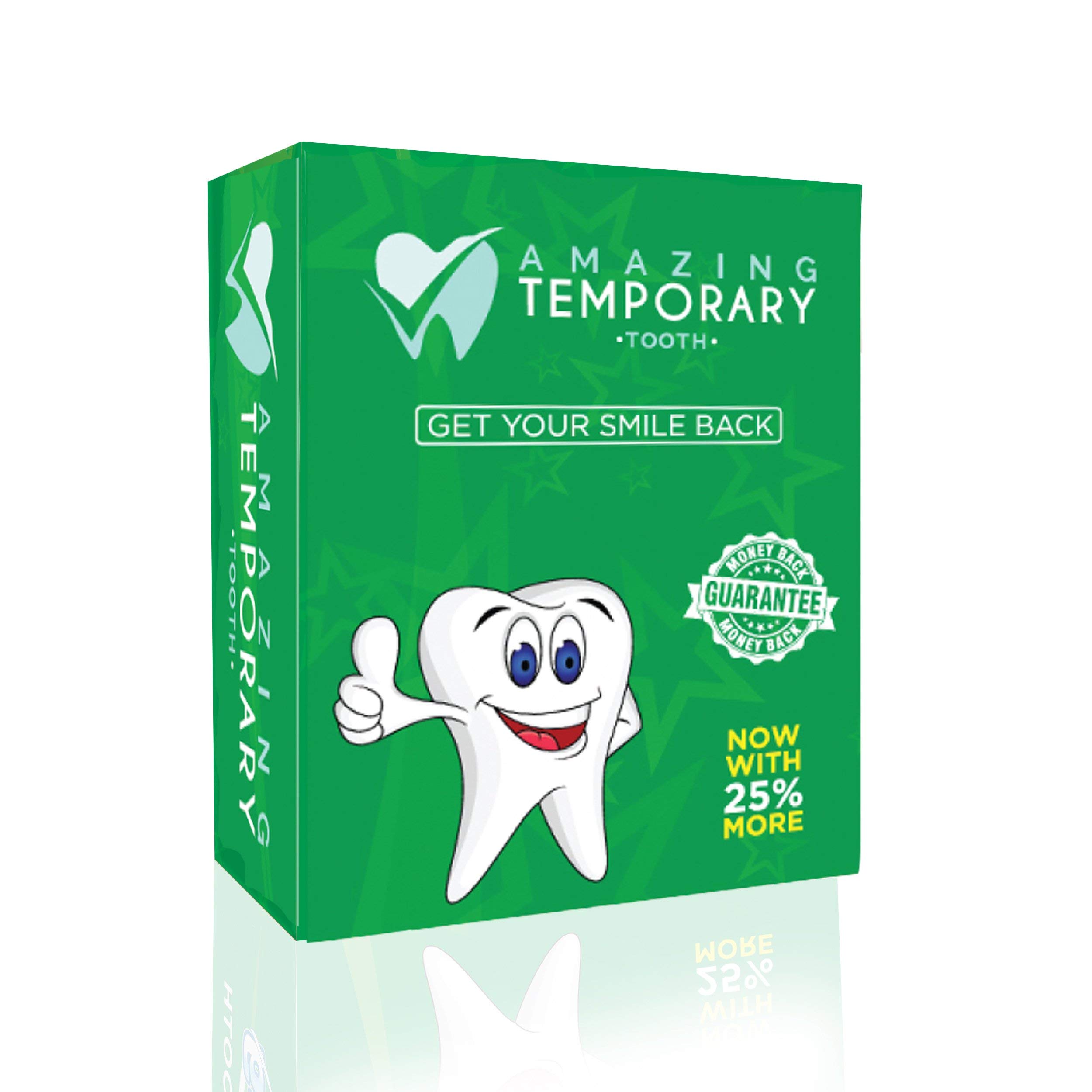 (Bright Shade) Amazing Temporary Tooth Replacement Kit Temp Repair Missing Tooth Available in Natural or Bright Shade