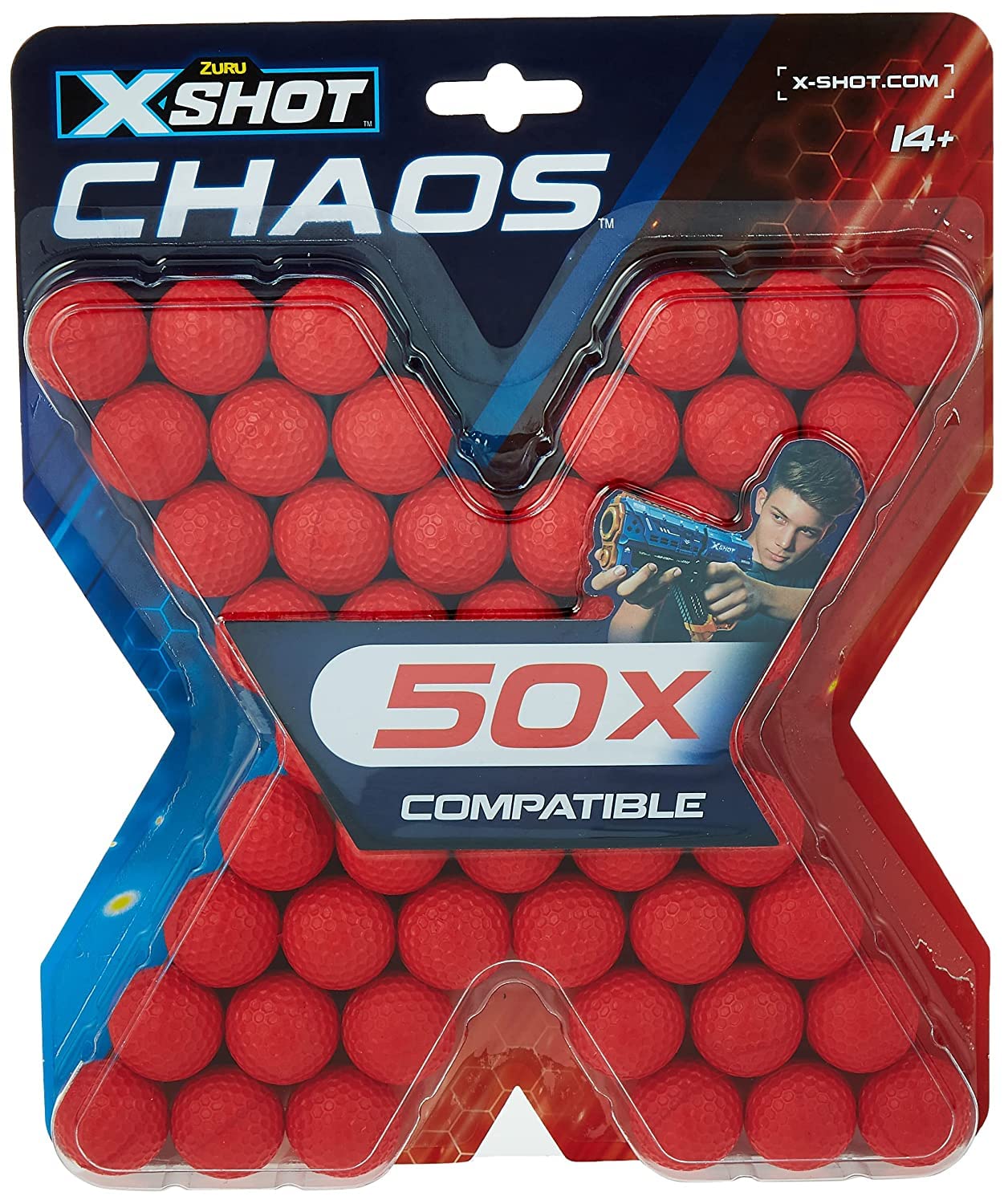 X SHOT Chaos 50 Dart Balls Refill, multi color, 46275