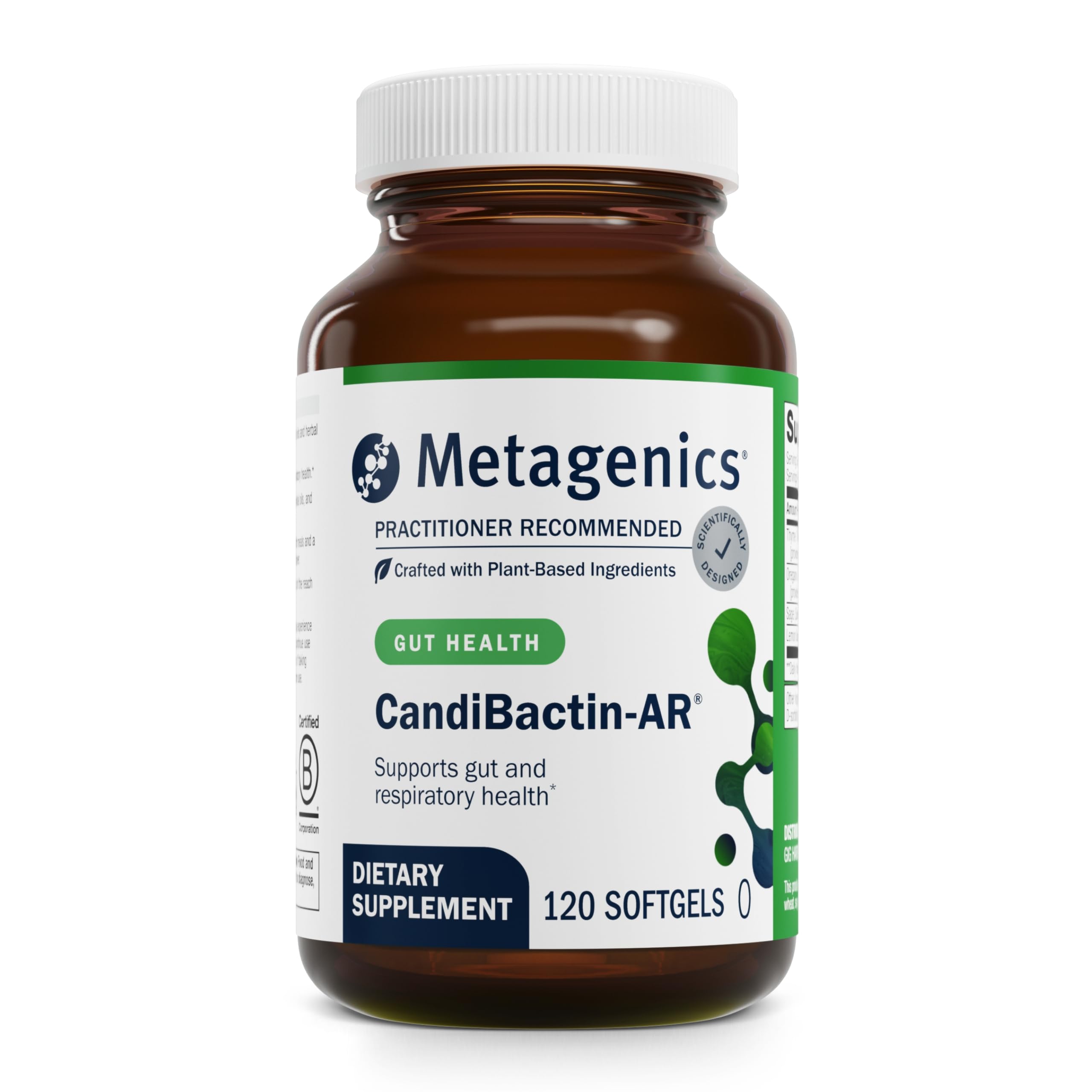 MetagenicsCandiBactin-AR - Concentrated Aromatic Essential Oils - with Thyme Oil & Oregano Oil - Gut Health Supplements* - for Intestinal Microbial Balance* - Gluten-Free - 120 Softgels