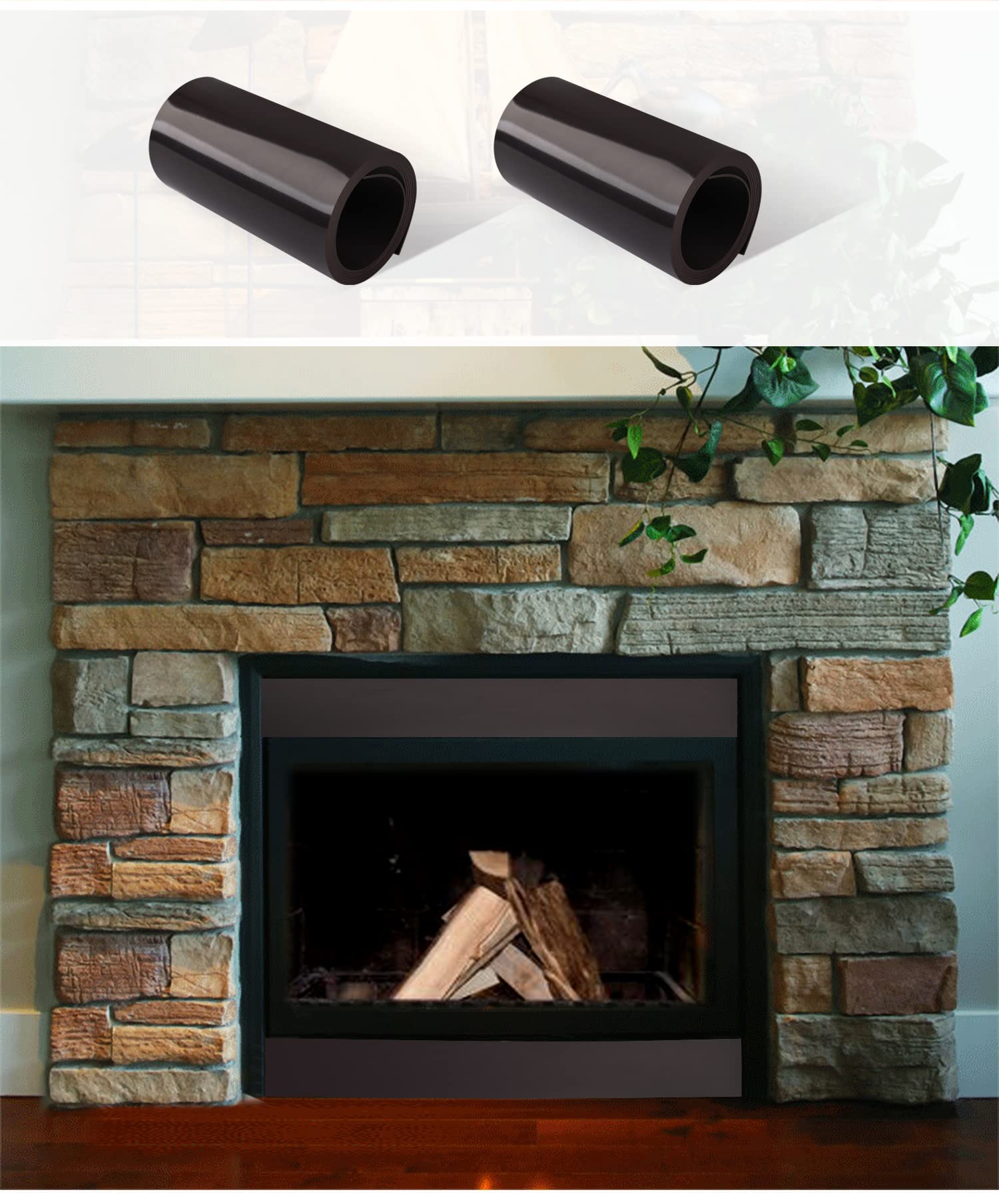 Goodhoily Fireplace Cover Draft Stopper-Magnetic Fireplace Covers Keep Drafts Out -Draft Blocker for Fireplace,Block Cold Air from Fireplace Vent 36''Lx4''W (2 pcs)