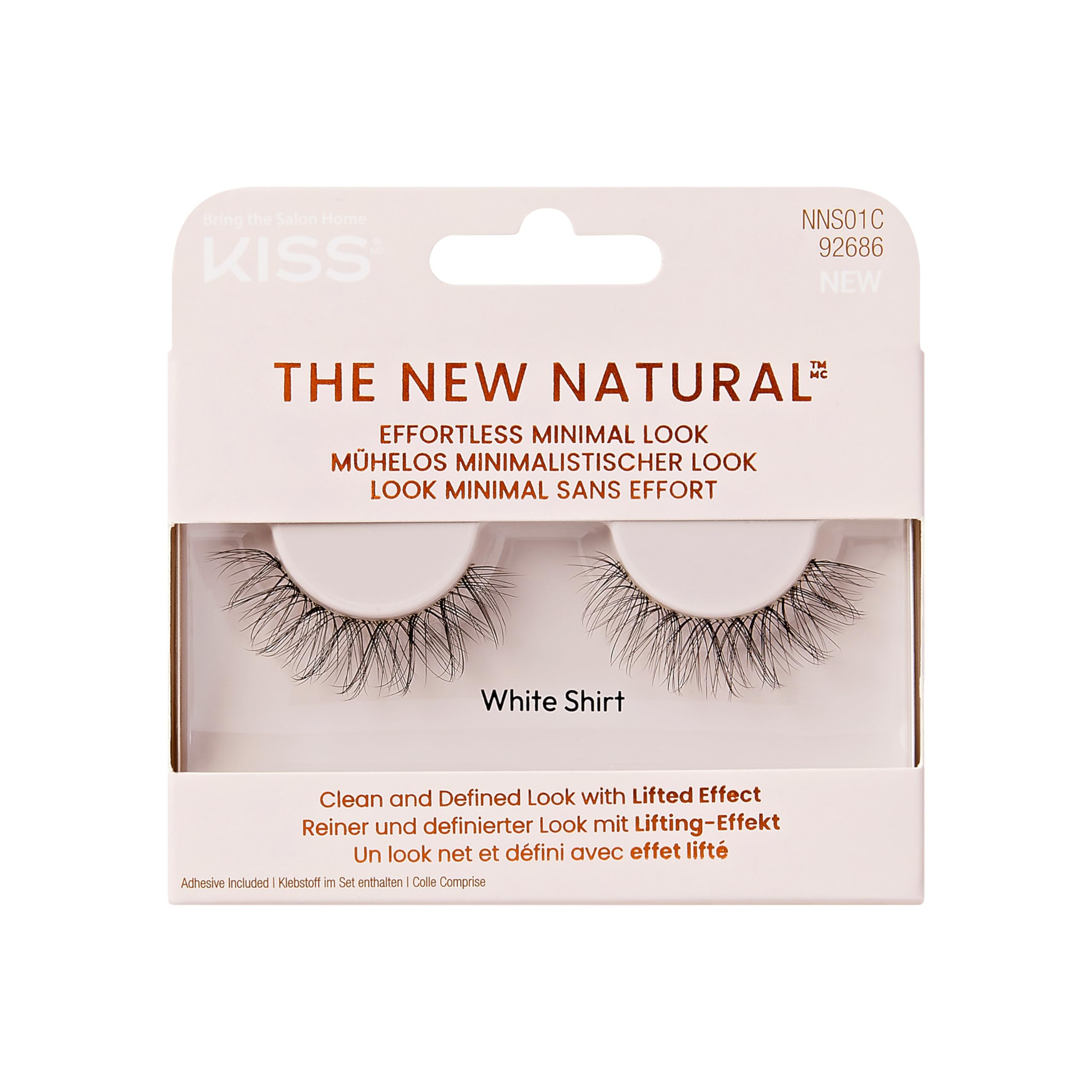 KISSThe New Natural False Eyelashes Full Strip Lash Single Pack 01, 1 Pair NNS01