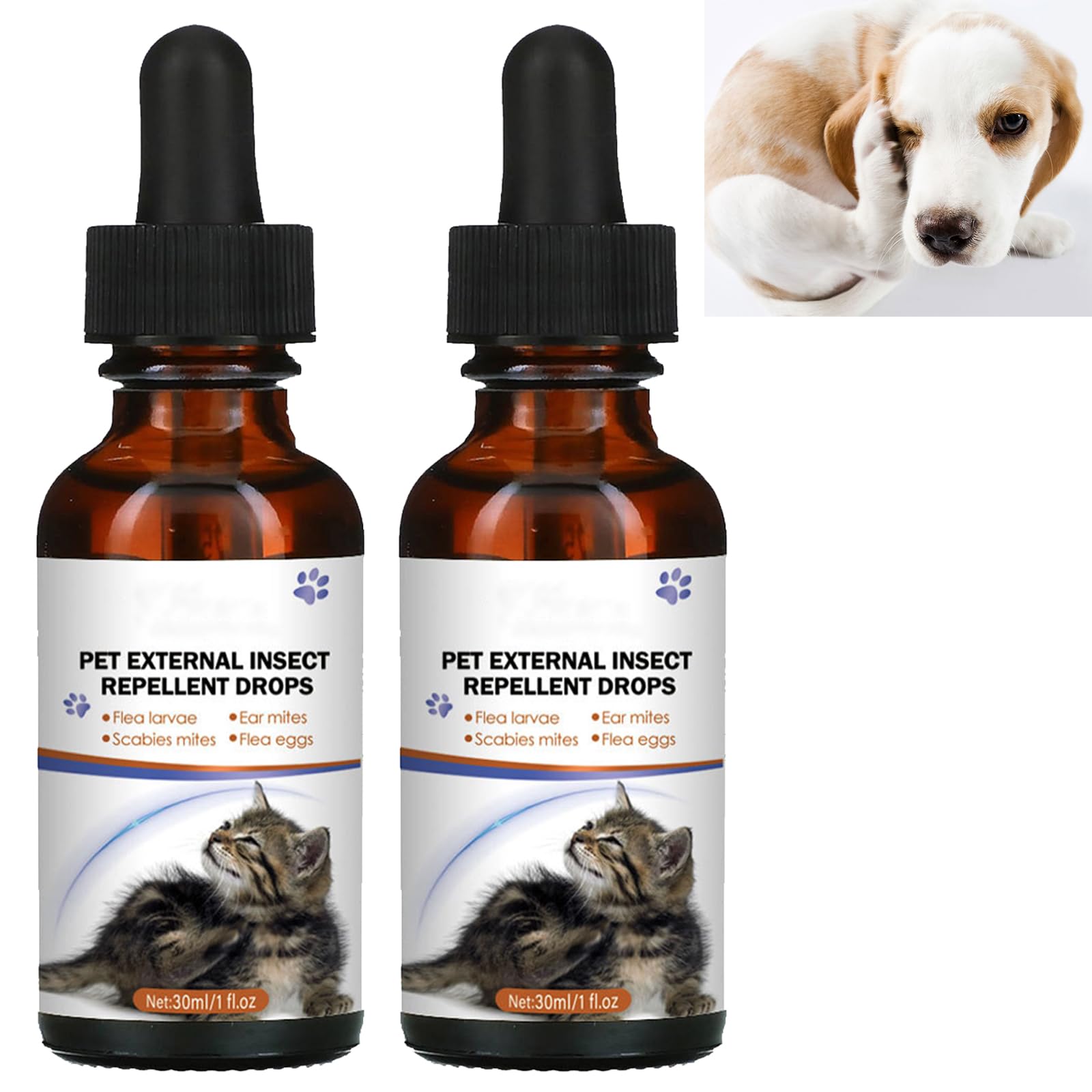 KOAHDE Care for Flea and Tick Drop for Dogs and Cats,Dogs and Cats Quick Acting Flea,Quick Acting Flea Treatment,Flea and Tick Prevention for Dogs,Safe and Effective,2PC