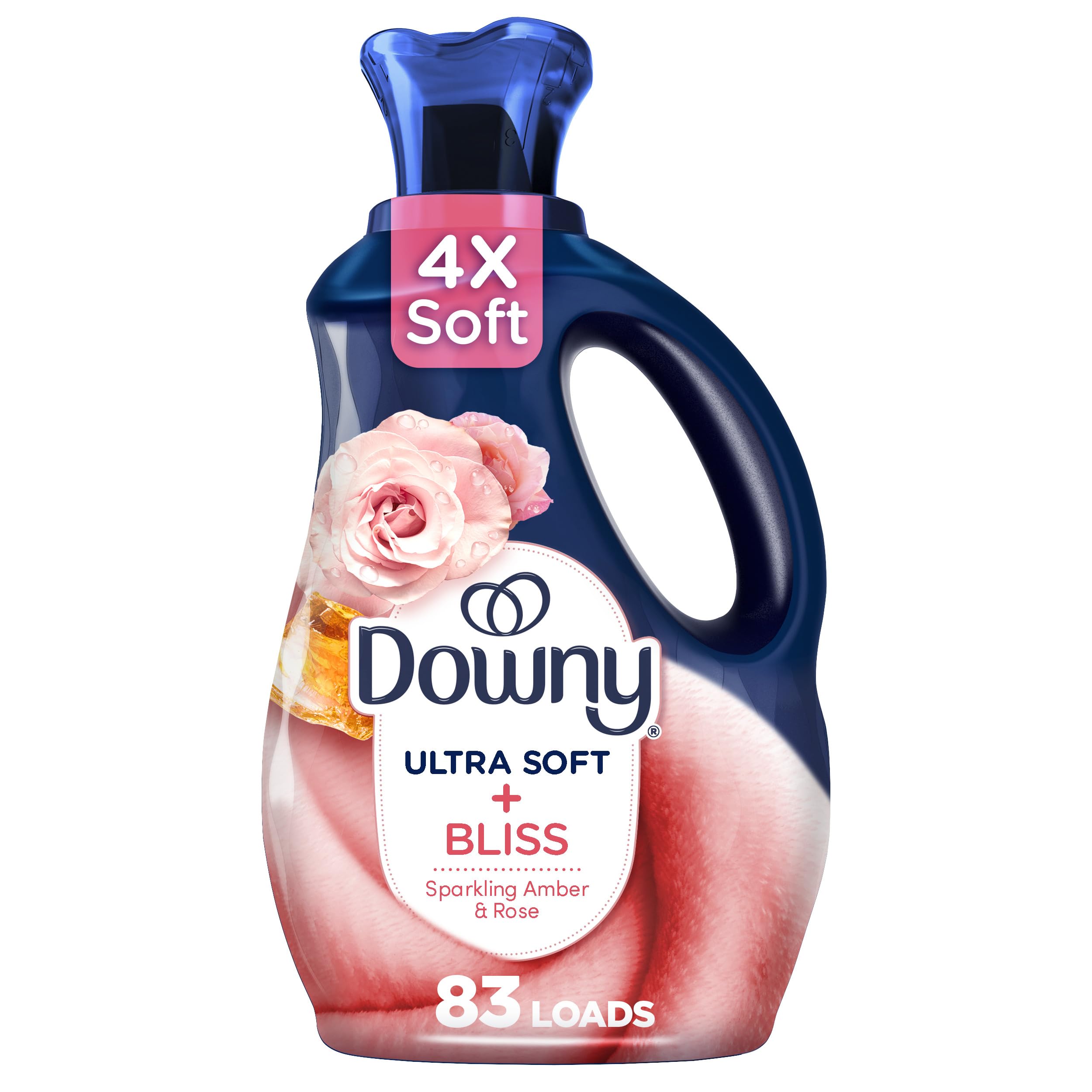 Downy Ultra Soft Fabric Softener Liquid, Bliss, Sparkling Amber and Rose, 56 fl oz, 83 Loads