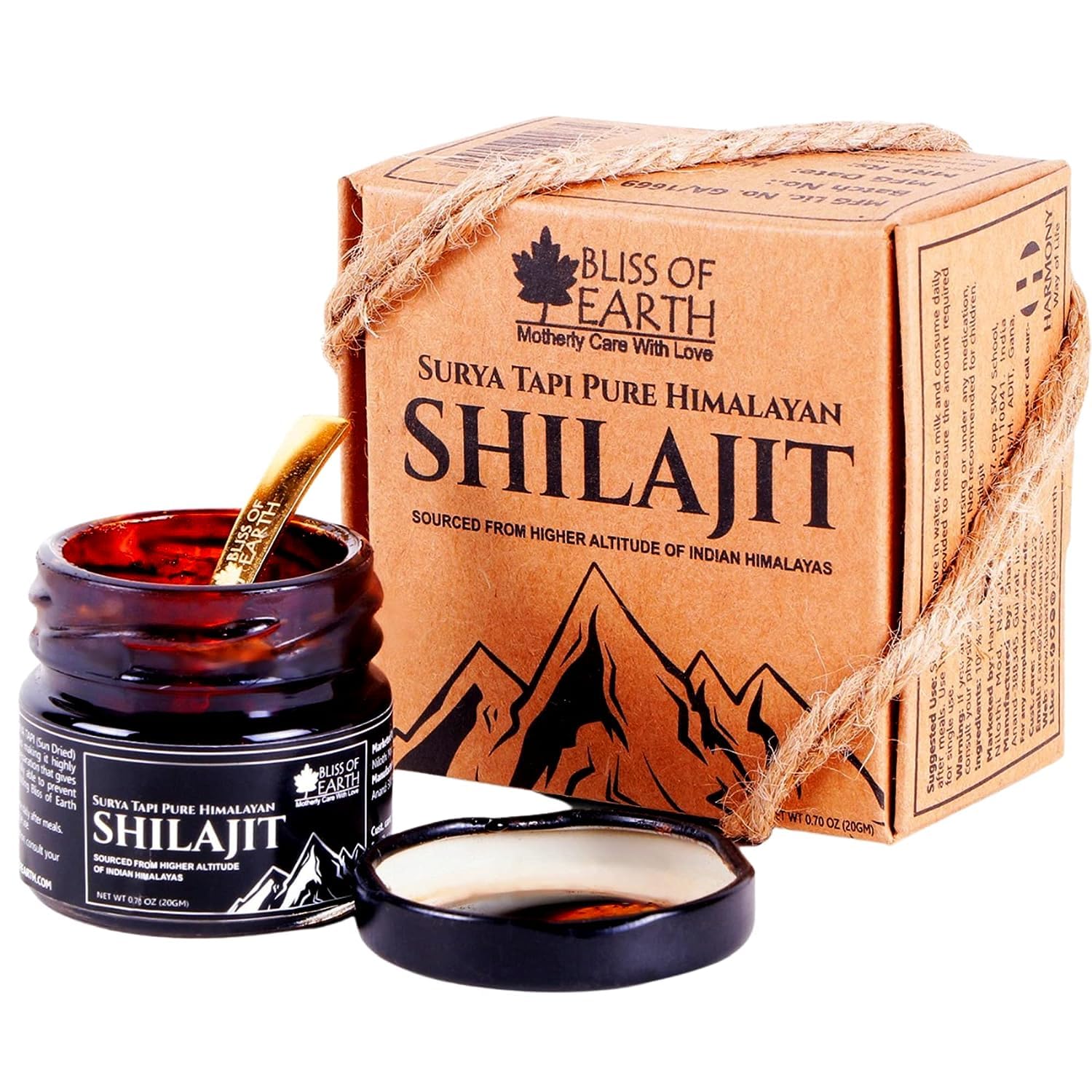 BLISS OF EARTH90 Days Original Sun Dried Shilajit For Men, Lab Tested Pure Himalalayn Shilajeet For Stamina & Energy, 20gm