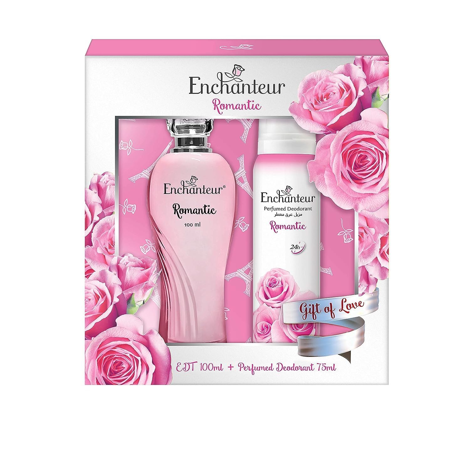 Enchanteur Giftpack Romantic EDT 100ml + Perfumed Deodorant 75ml | Long Lasting Fragrance | Perfect For Gifting Or Personal Use