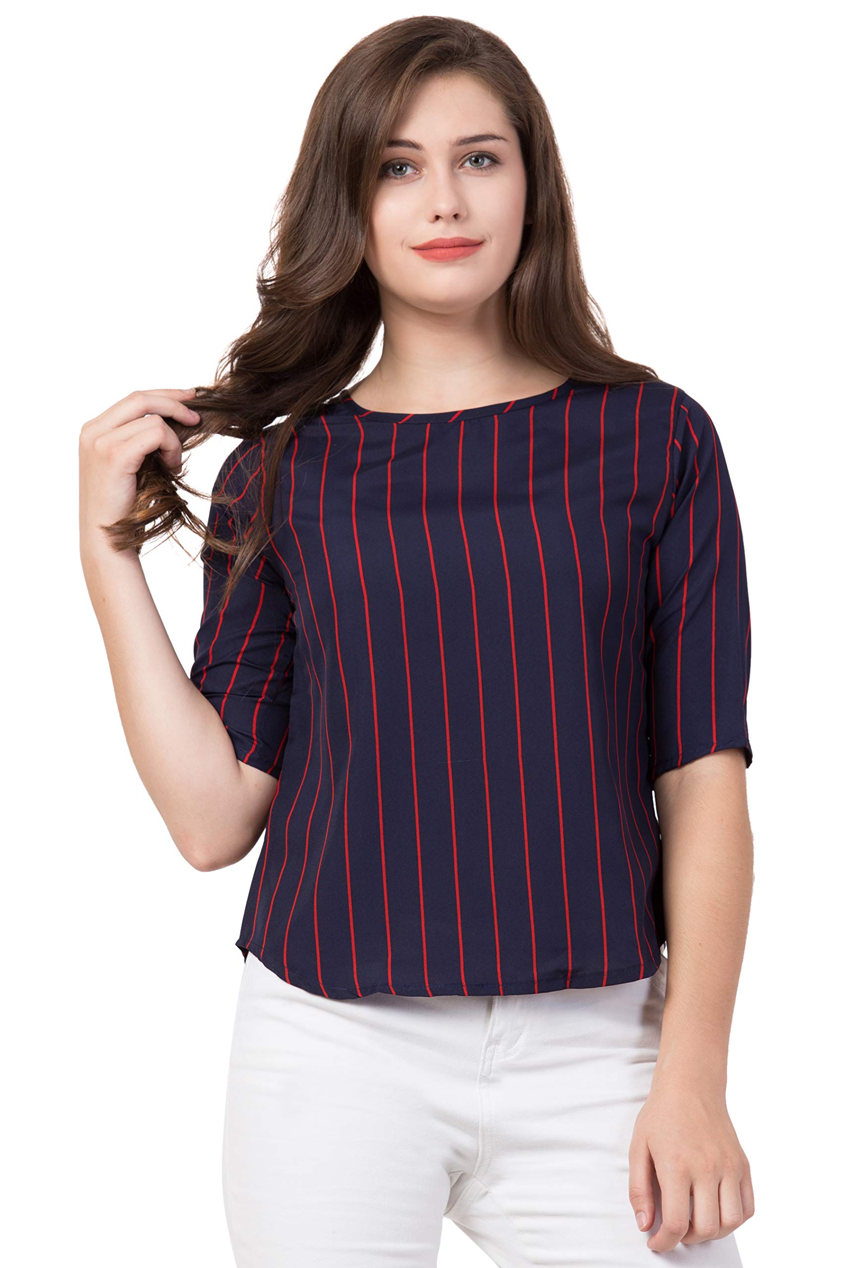 Blue Striped top with red Stripes