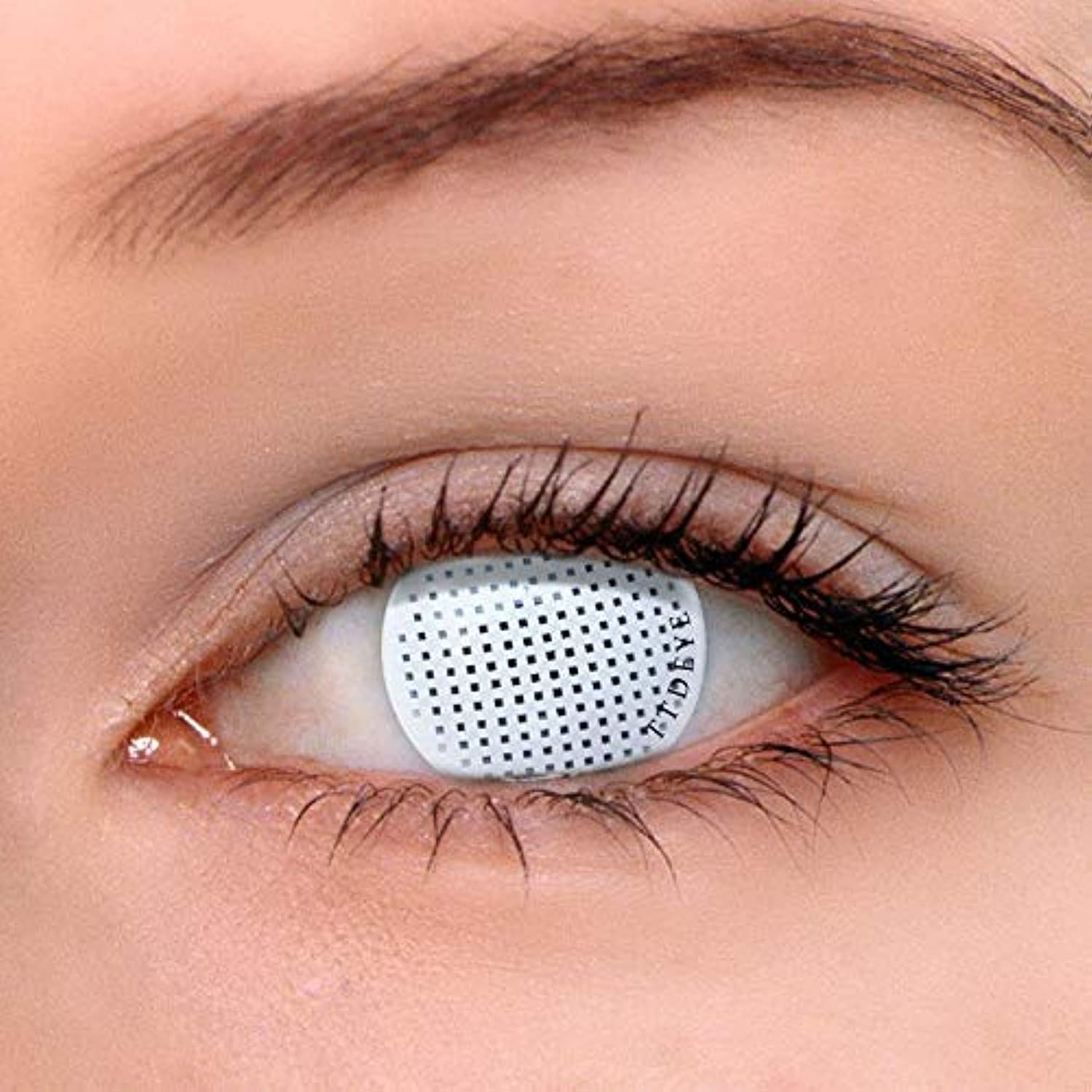 Soft Color Contact Lenses Cosmetic Eye Makeup Lens Crazy Series Cosplay 1 Year with Case- White Screen