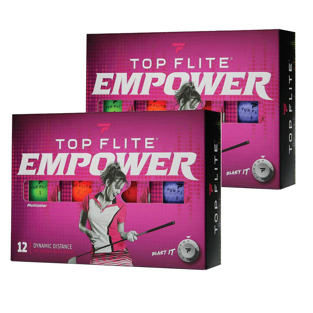 Top Flite Empower Ladies Matte Golf Balls Neon 24 Pack