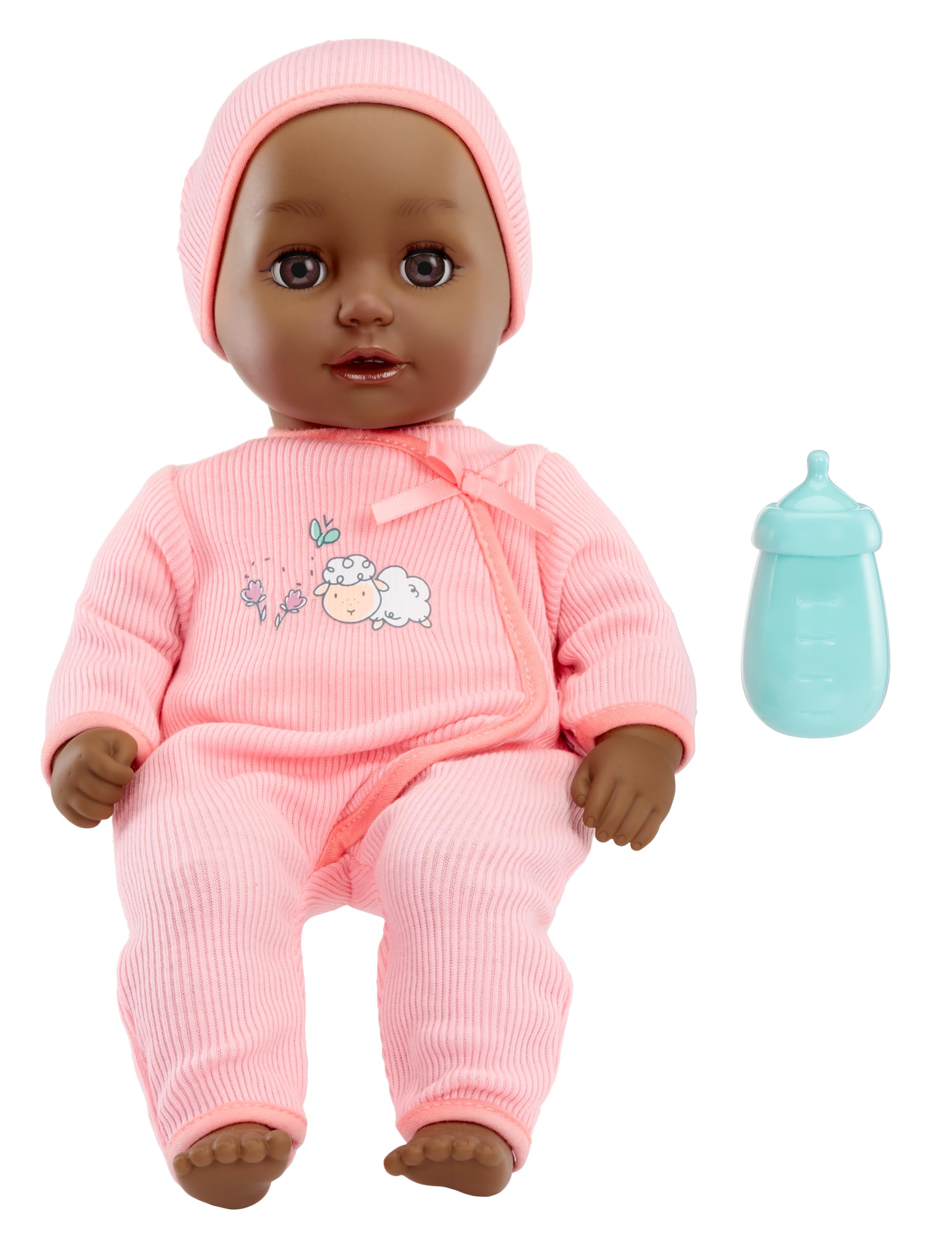 Baby Born My First Baby Doll Harper - Dark Brown Eyes: Realistic Soft-Bodied Baby Doll for Kids Ages 1 & Up, Eyes Open & Close, Baby Doll with Bottle, 14 inch