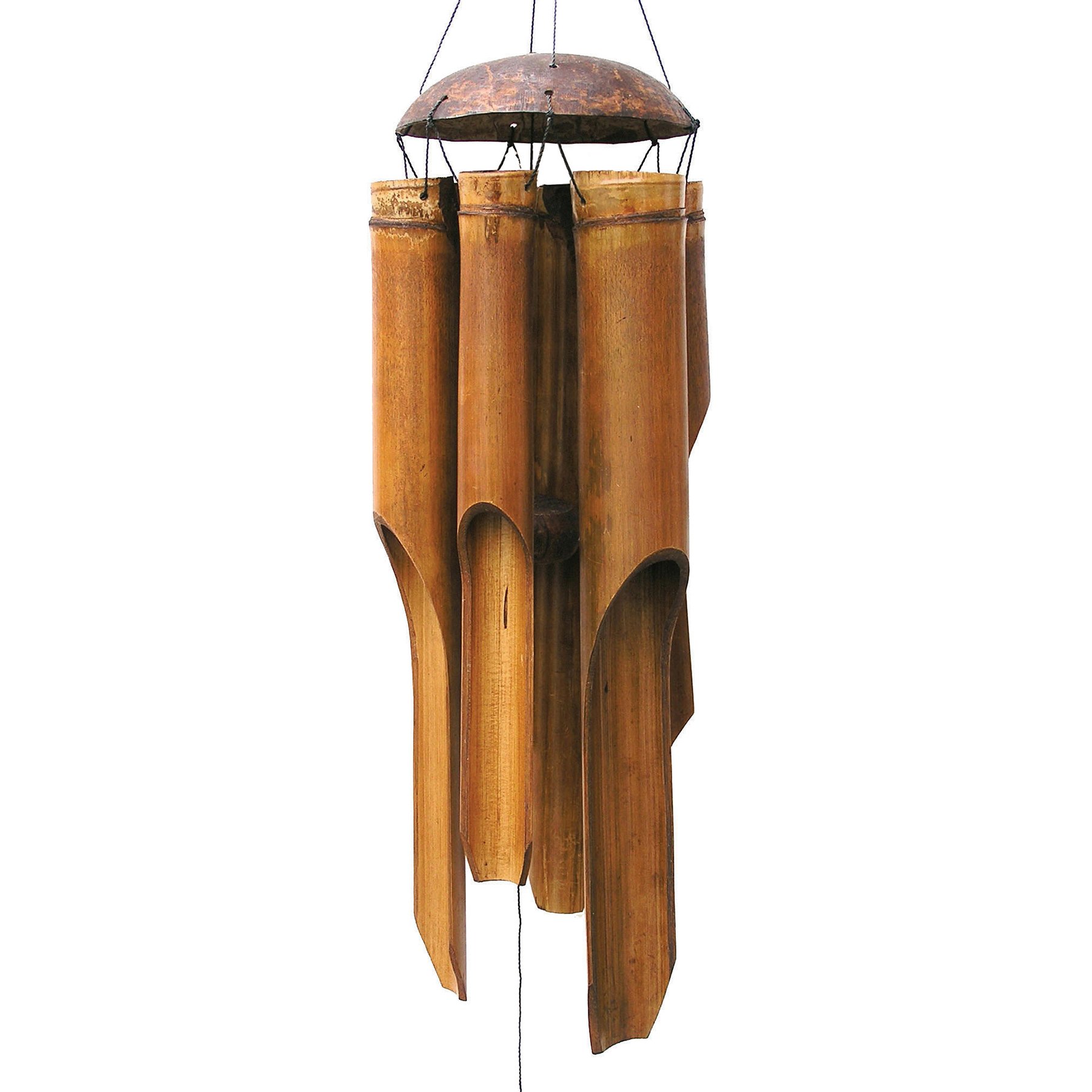 Cohasset Gifts Bamboo Wind Chimes| Natural Beautiful Sound | Wood Outdoor Home Decor | Plain Antique