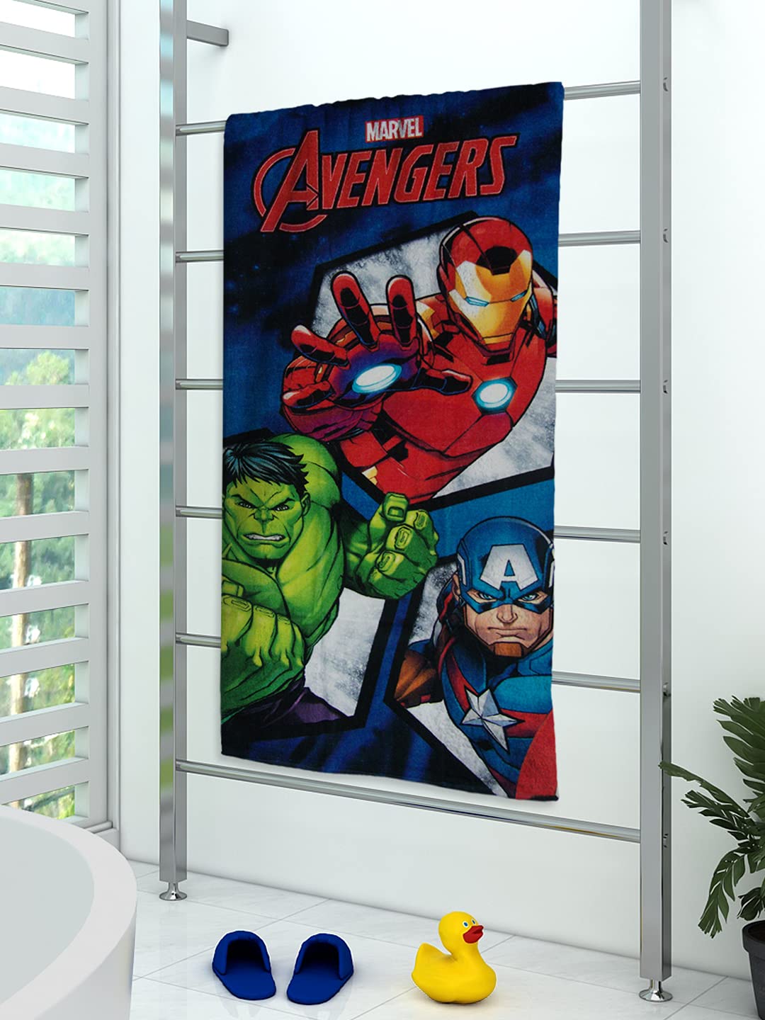 Athom TrendzAthom Living Marvel Action 350 GSM 100% Cotton Kids Bath Towel 60X120 Cm