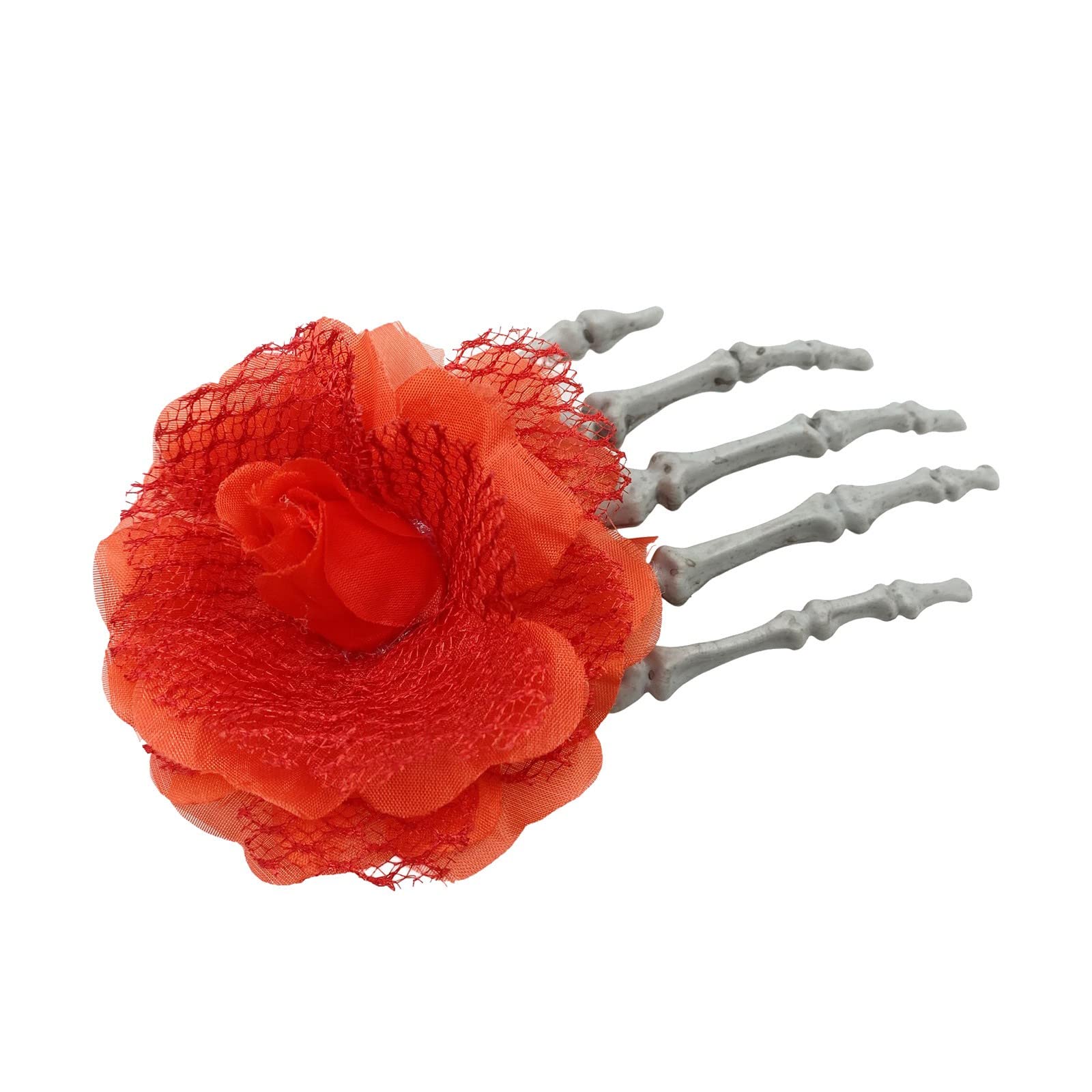 Barrettes for Women Halloween Hair Clip Skeleton Hand Women Girls Hairpin Punk Rock Bone Hair Barrette Claws Crystal Spark Hair Slides Ladies Cosplay Party Gothic Hairpin Hair Slides (A, One Size)