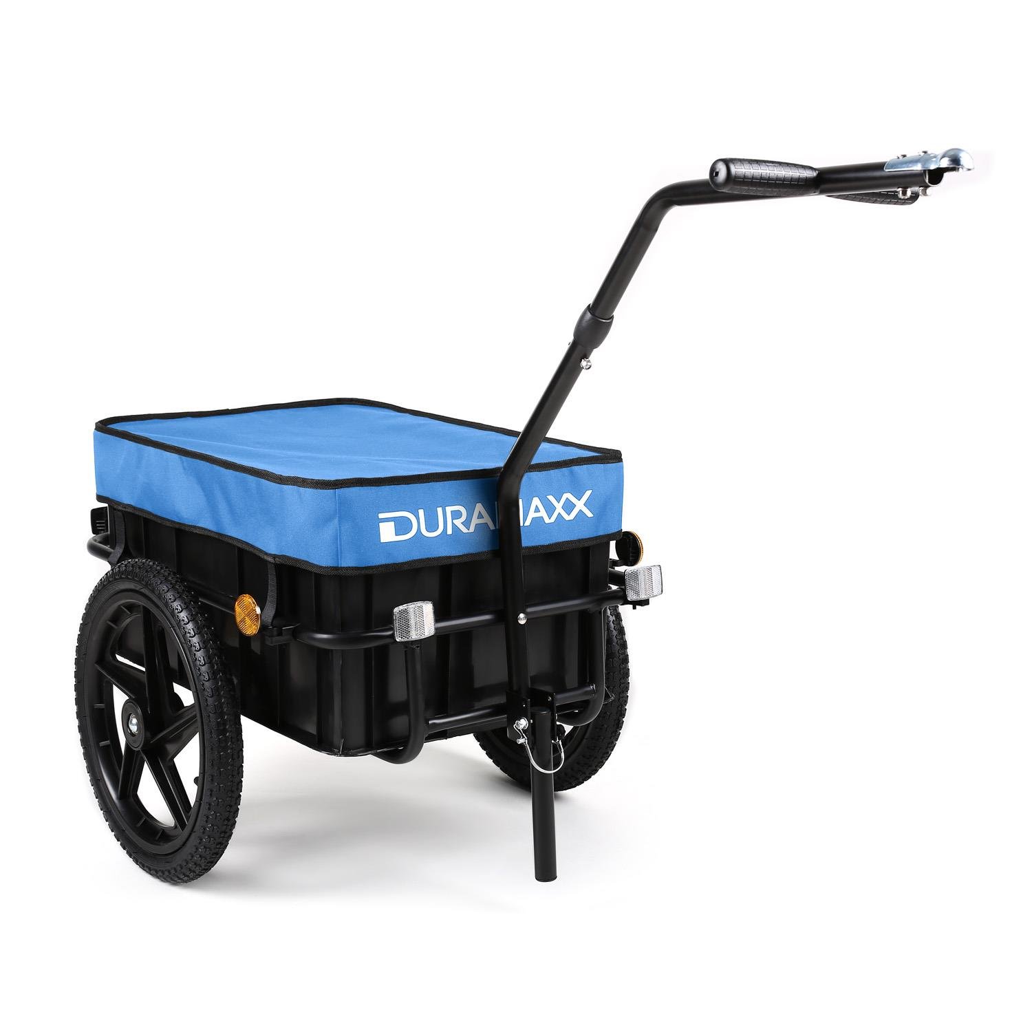 Duramaxx Big-Mike - Bicycle trailer, Handcart, With towing bar, Transport box with a 70 litre volume, Load capacity: max. 40 kg, Ball coupling for bicycles with 26'' - 28'', Steel frame