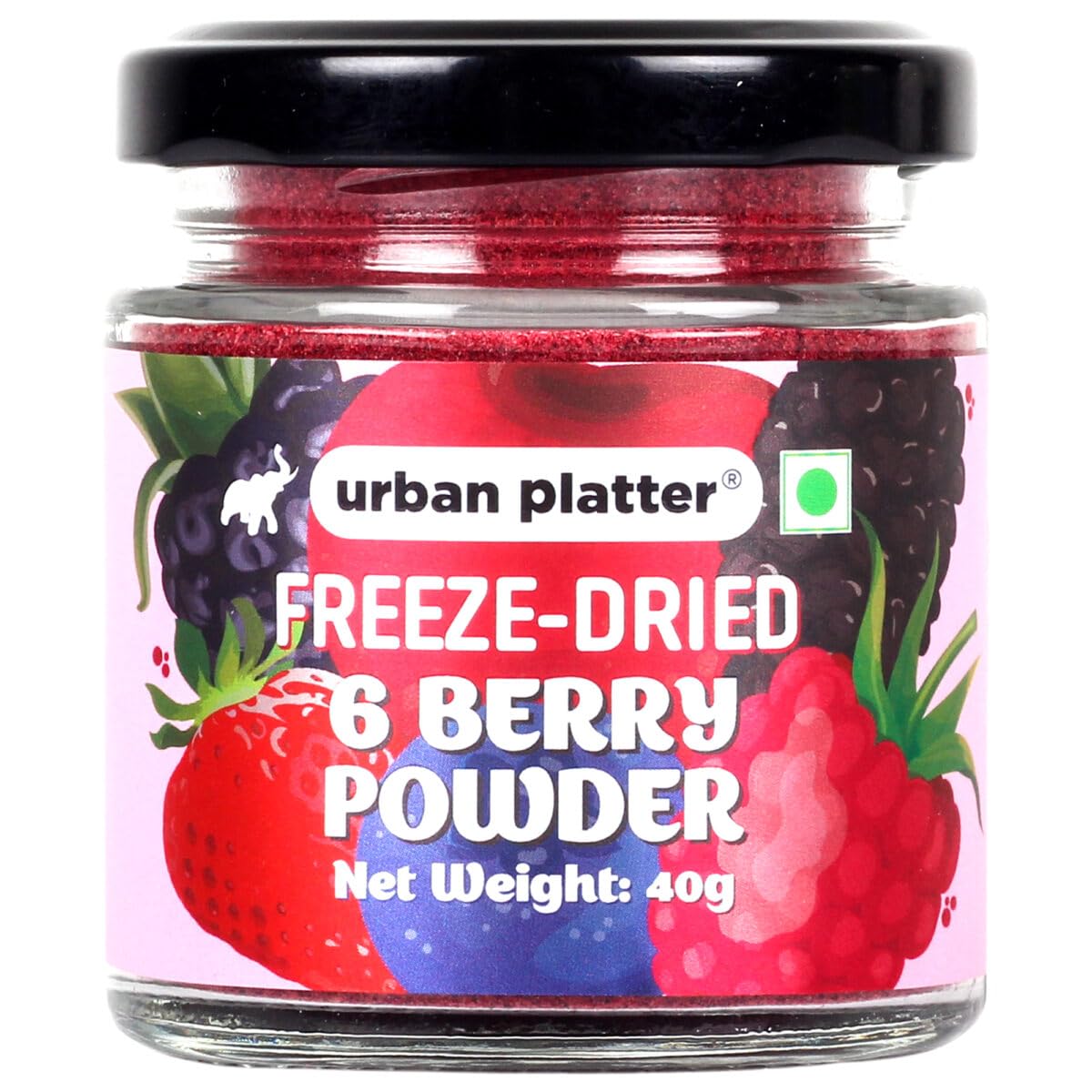 urban platter Freeze-Dried 6 Berry Powder, 40G / [Blueberry, Mulberry, Cherry, Raspberry, Strawberry And Blackberry], 0.04 Kg