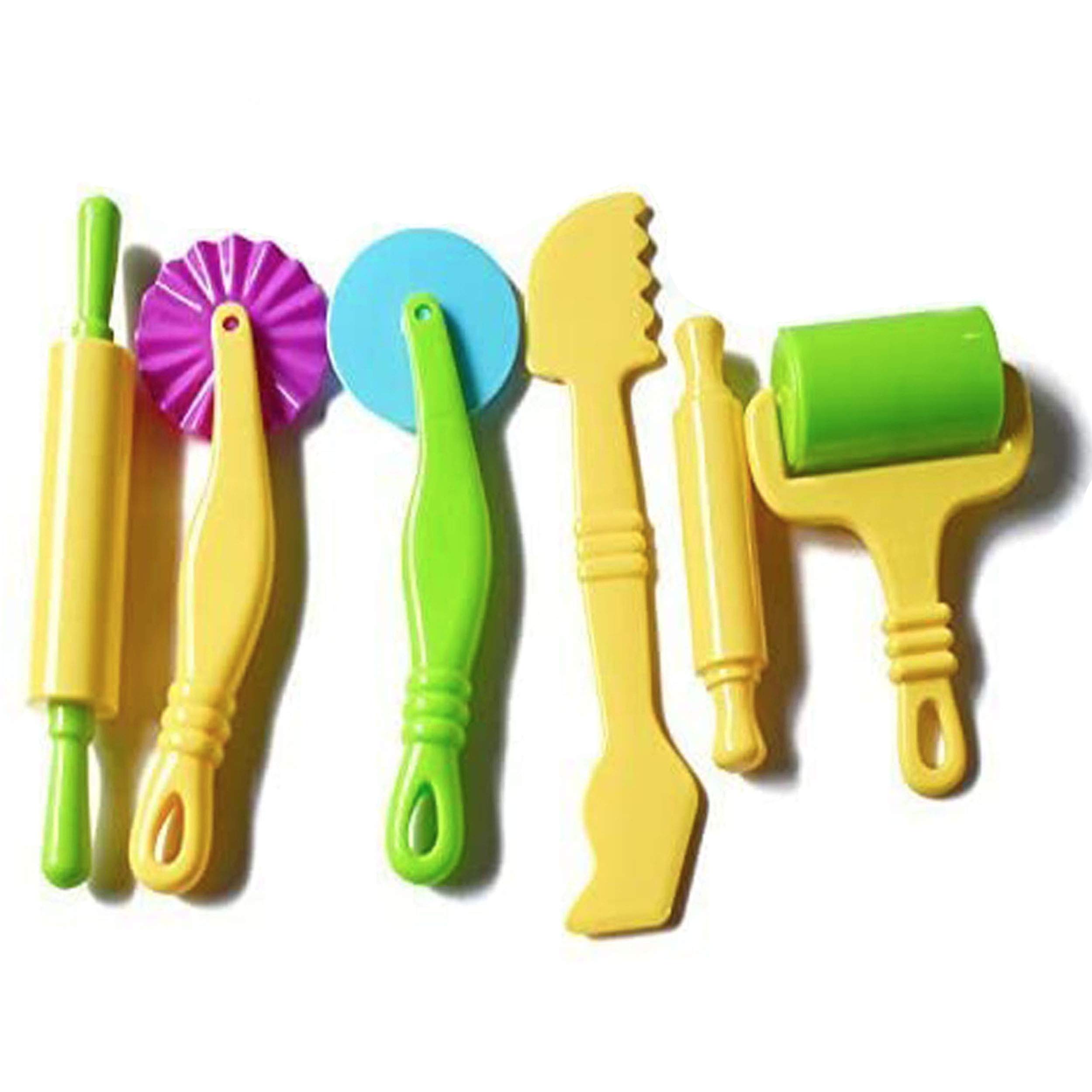 Clay and Dough Tools Kit for Kids - 6 Pieces - Assorted Colors