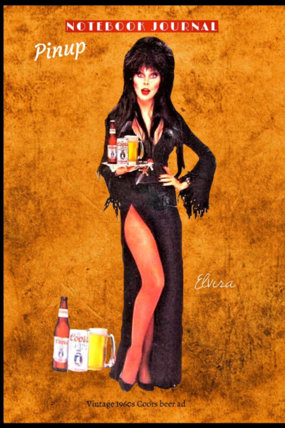 NOTEBOOK JOURNAL 1960s Coors Beer Ad: Elvira Pinup Girl - from vintage ad - Versatile book with many uses - makes a great fun gift for a beer lover