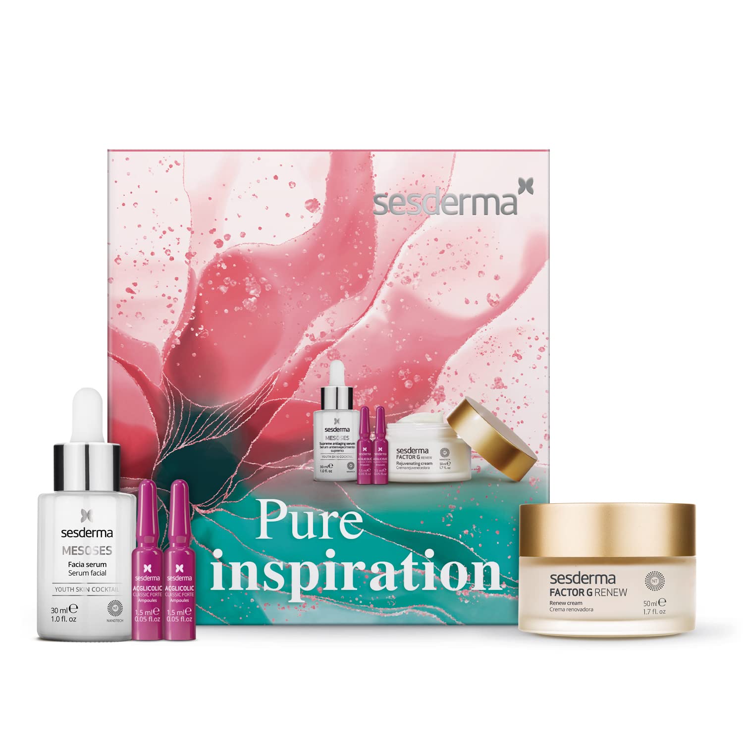 Sesderma Instant Firmness Pack MESOSES Serum + ACGLICOLIC Ampoules + FACTOR G RENEW Cream