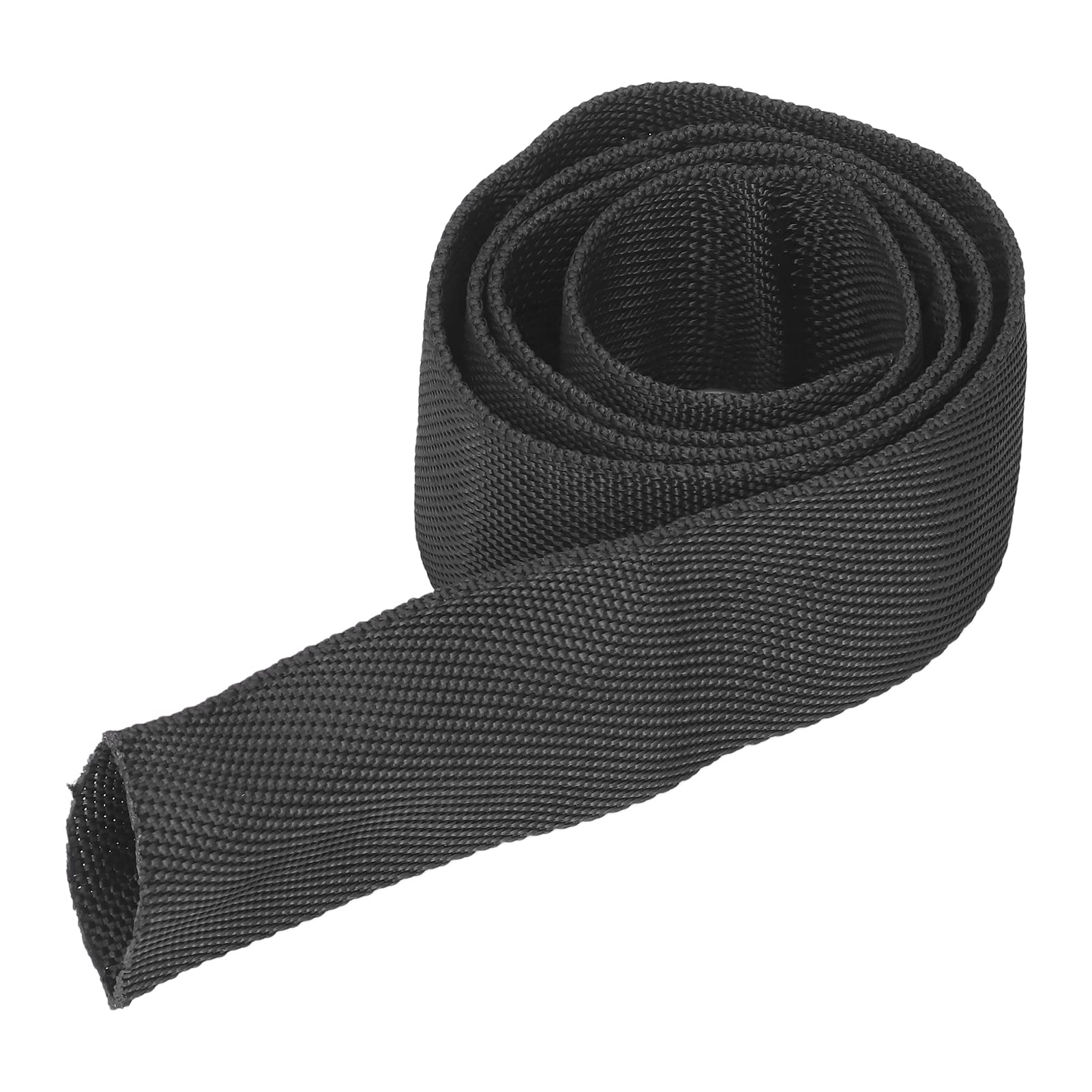 Chain Sleeve Winch Rope Protector, Fydun Polyester Winch Rope Protective Sleeve Black Winch Cover Universal for 5cm/1.97in Width Cable Line(1M)