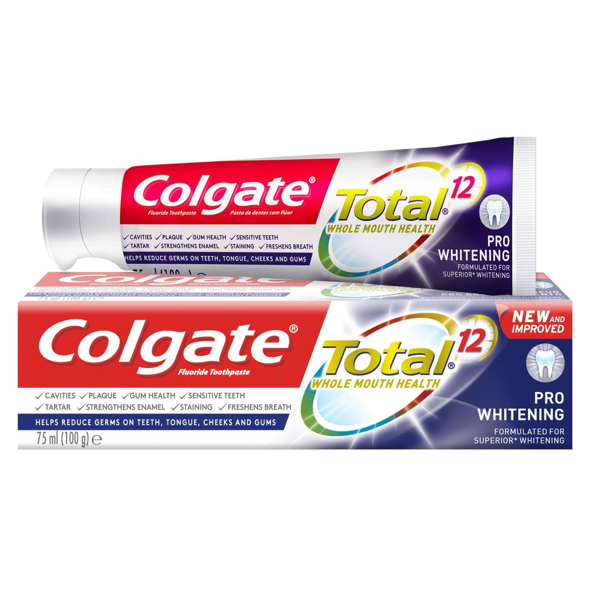 Colgate Total 12 Pro Whitening Toothpaste, 75ml