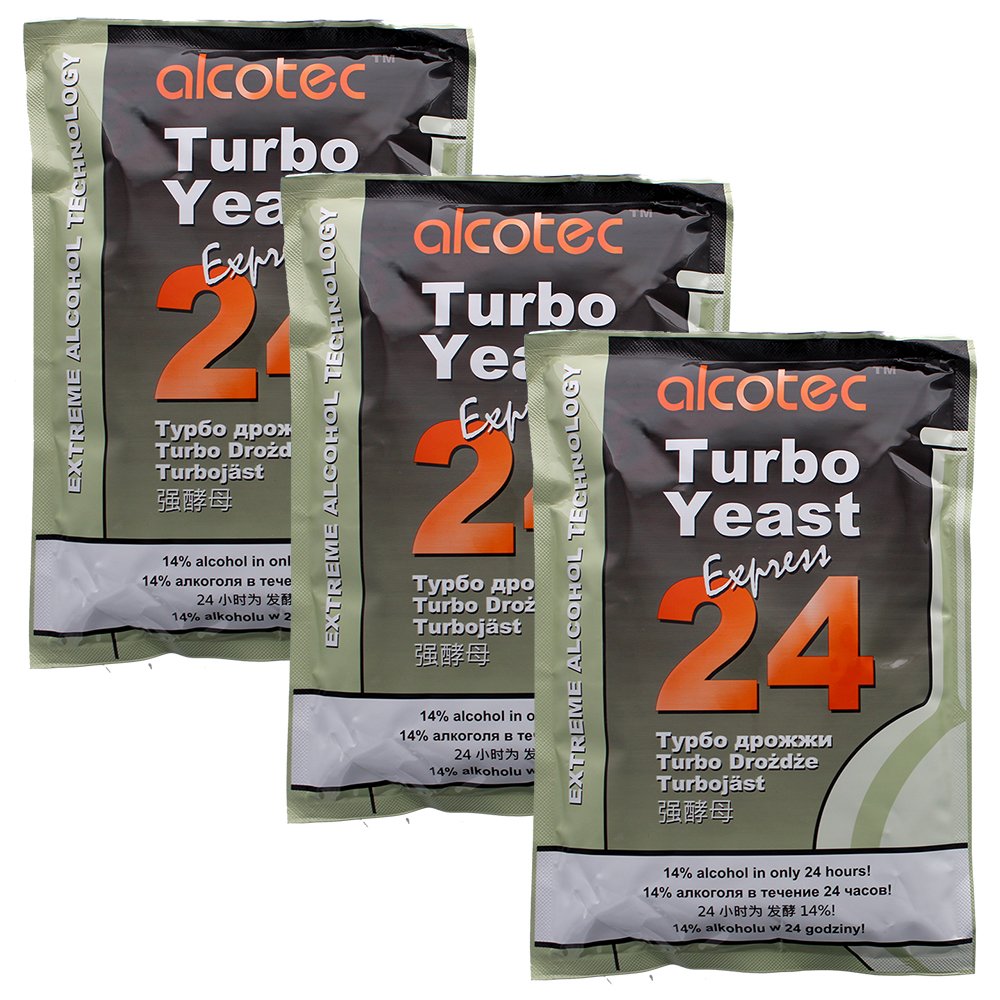 Alcotec 24-hour Turbo Yeast, 205 grams (Pack of 3)