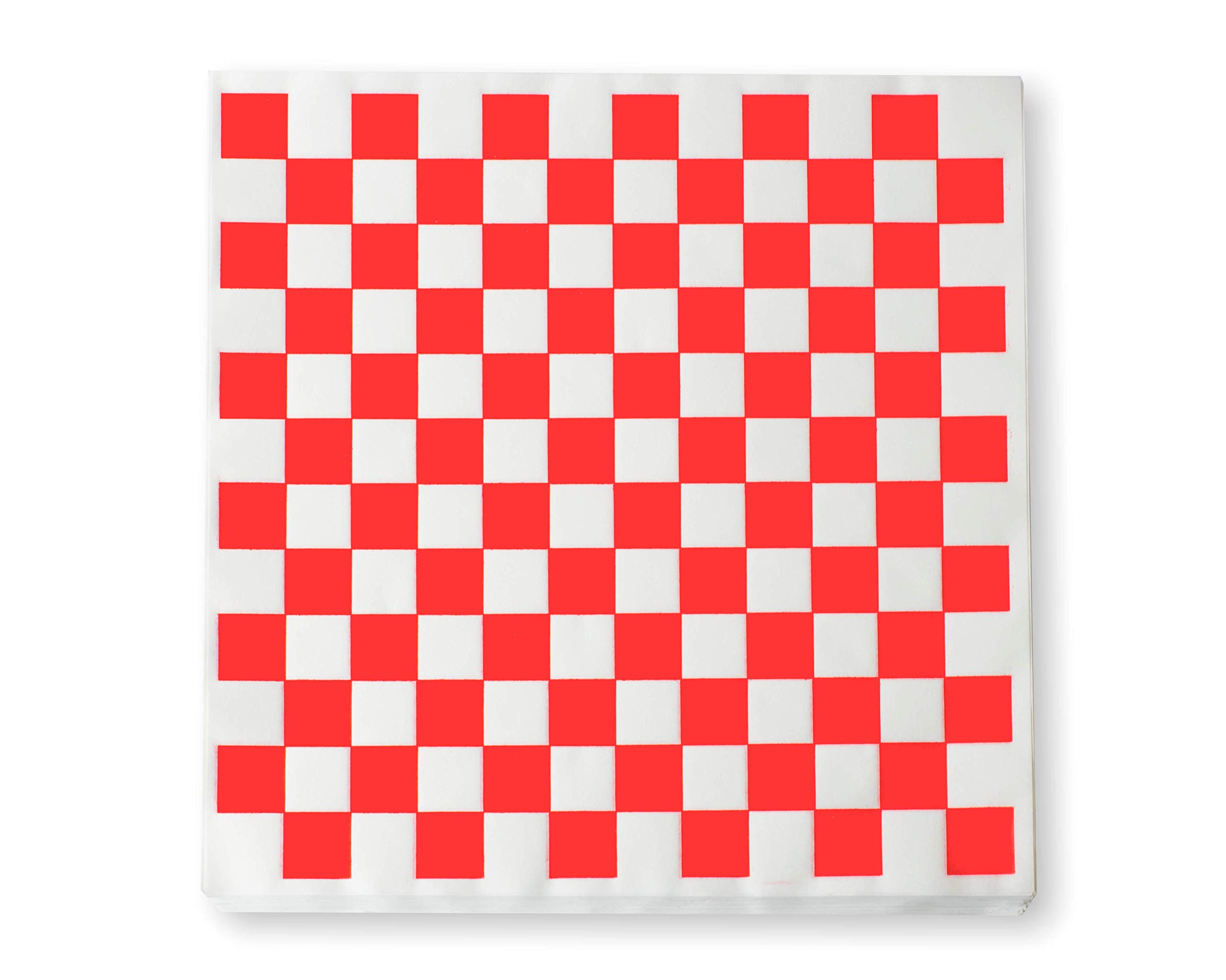 1000 Sheets of Red and White Checkered, Grease - Resistant, Basket Liners/Deli Paper