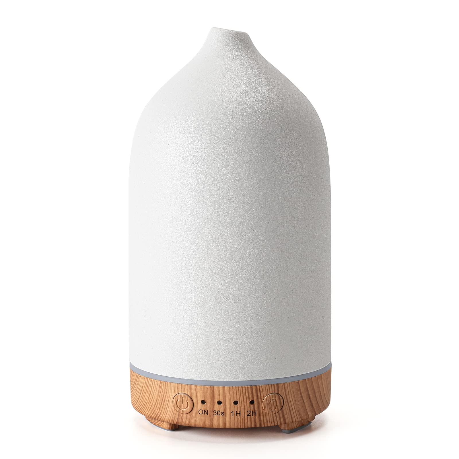 200ML Ceramic Diffuser,Aromatherapy Diffuser,Essential Oil Diffuser with 7 Color Lights Auto Shut Off for Home Office Room,Wood Grain Base 23Model (1/3/6/ON hrs Working time)