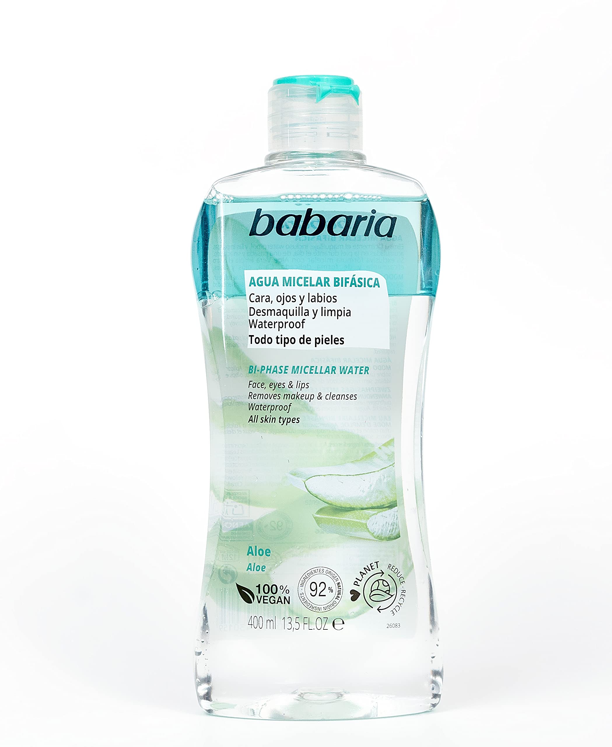 Agua Micelar Bifasica Aloe 400 ml - Babaria