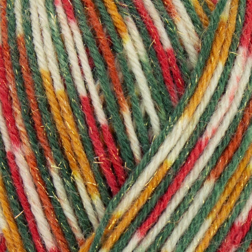 West Yorkshire Knitting Wool - Spinners Signature - 4 Ply - Sock Fingering British - 1208 Yuletide Sparkle