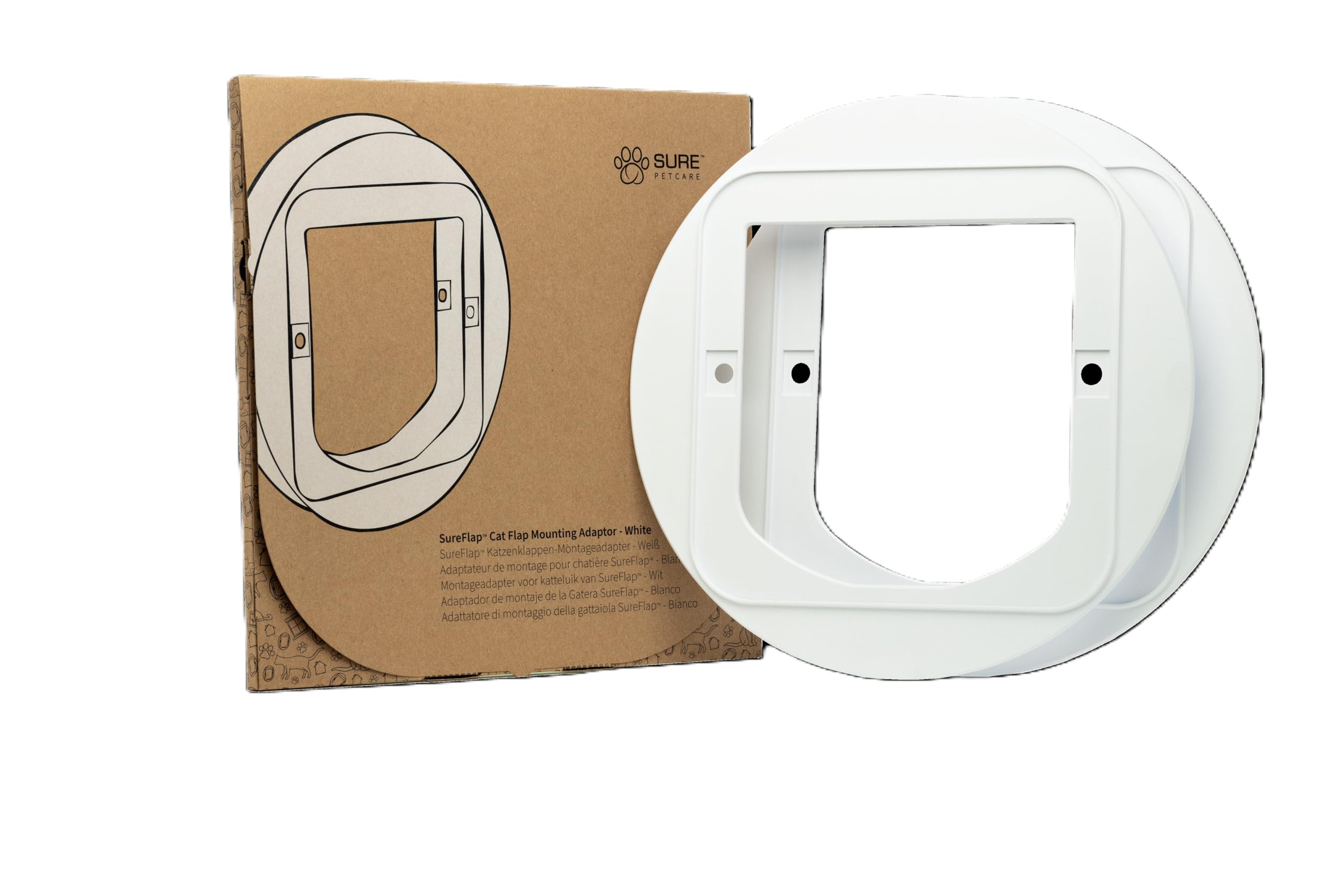 Sure Petcare SureFlap Cat Flap Mounting Adaptor, For SureFlap Microchip Cat Flap, SureFlap Microchip Cat Flap Connect and SureFlap DualScan Microchip Cat Flap, White