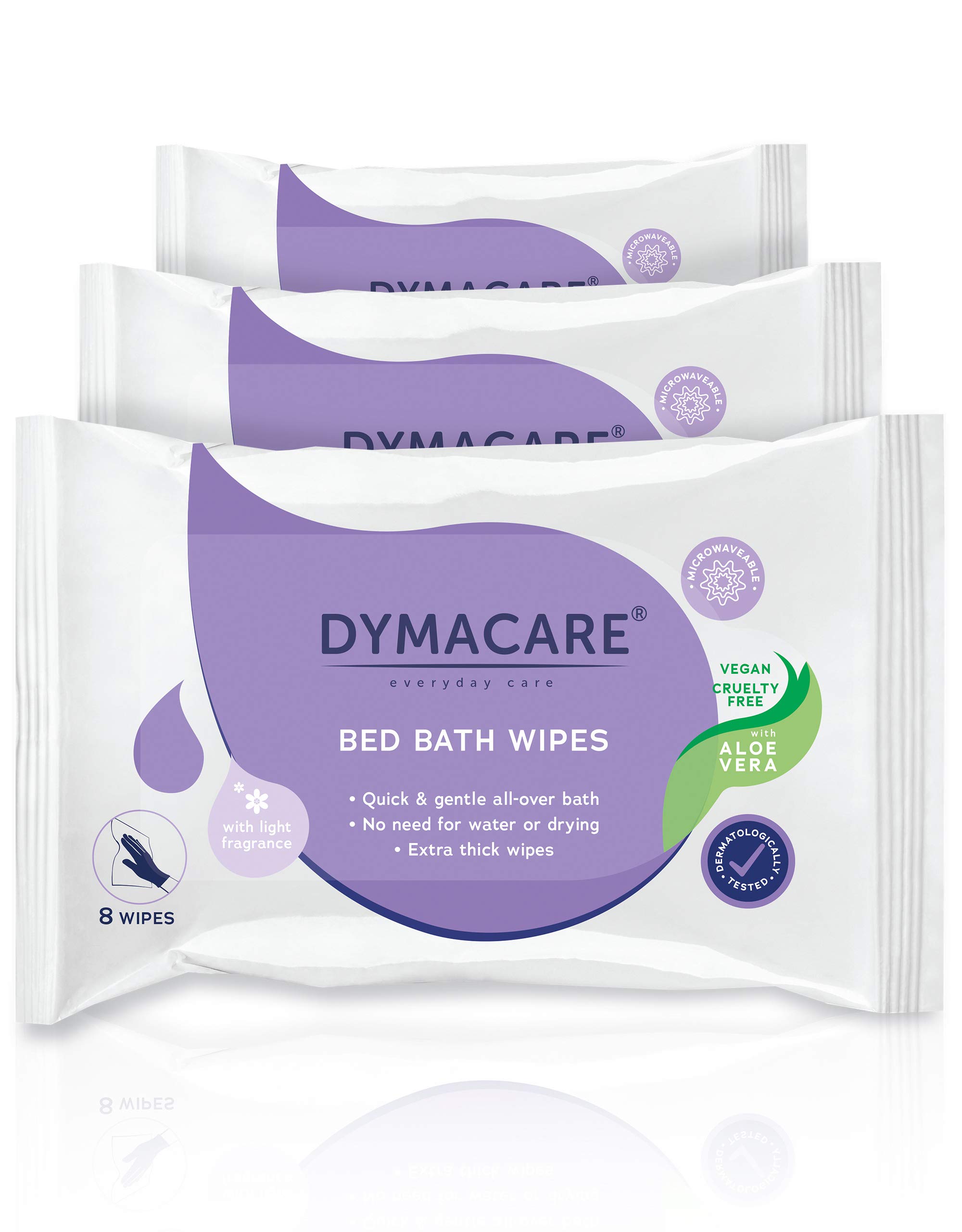 Fragranced Bed Bath Wipes | Rinse-Free Microwaveable Premium Adult Skin Cleansing Wet Wipes | Thick Large Body Wash Cloths | with Aloe Vera