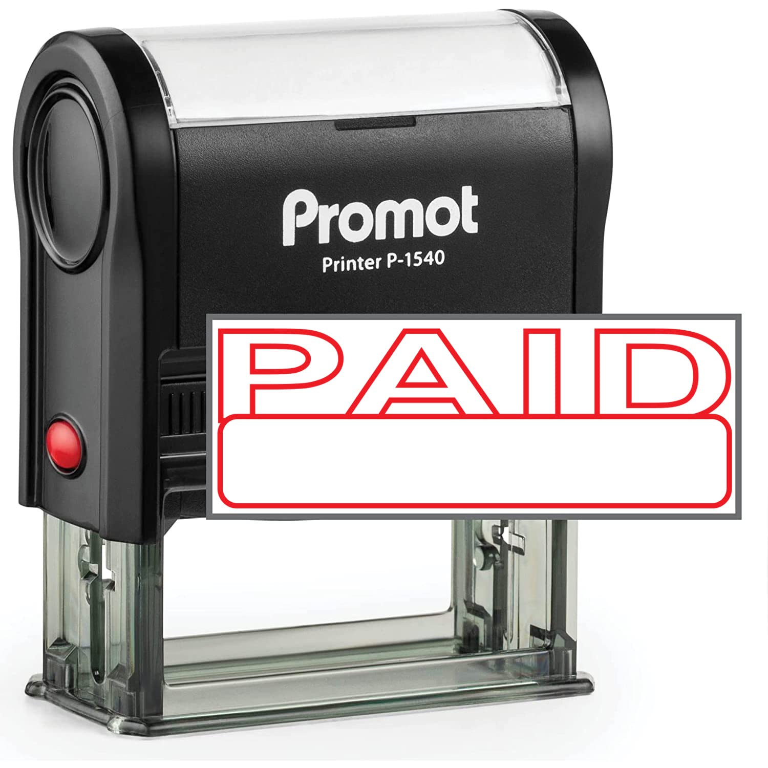 Promot Paid Stamp Self Inking Stamp - Paid Stamp for Office, Accounts Payable Stamp - Rubber Stamps for Retail Use, Red Ink Stamp, Self Inking Stamp for Business Supplies, Paid Stamper