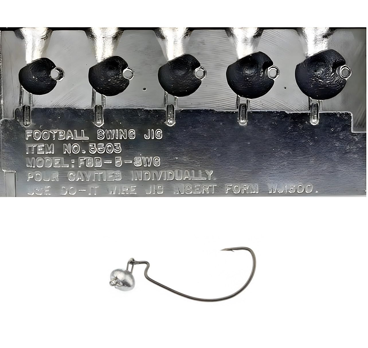 Do It Mold Football Swing Jig Size 1/2, 5/8, 3/4, 1, 1 1/4 oz Do it Mold (3503) FBB-5-SWG Cavities 5 Total