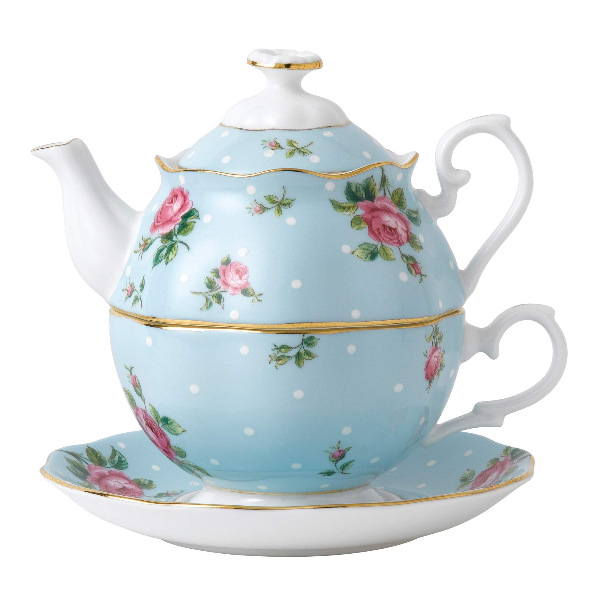 Royal AlbertPolka Blue Tea For One, 3 Piece Set