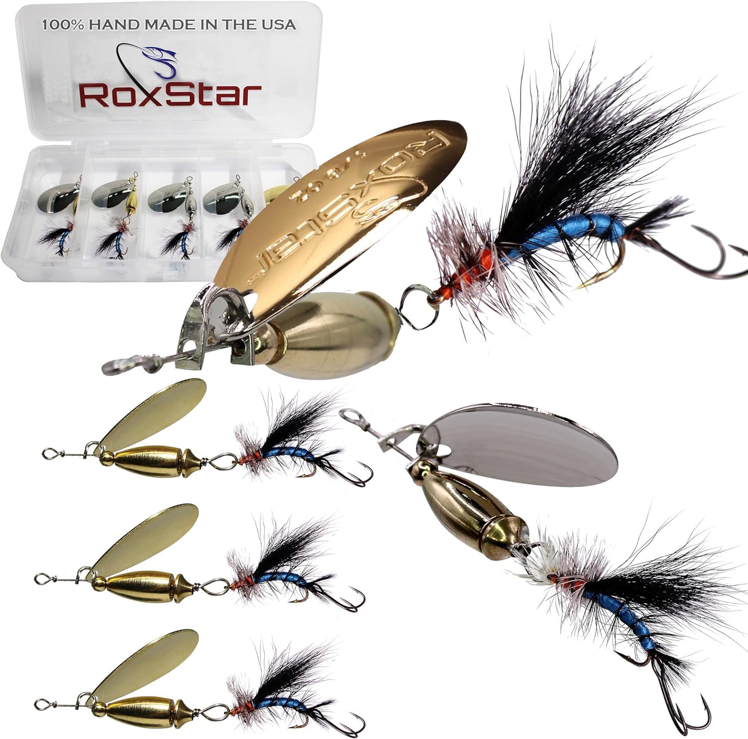 RoxStar Fly Strikers Blue Series - Hand-Crafted in The USA - Proven Nationwide Most Versatile Fishing Spinner for Bass, Trout, Pike, Steelhead- Stop Fishing - Start Catching!…