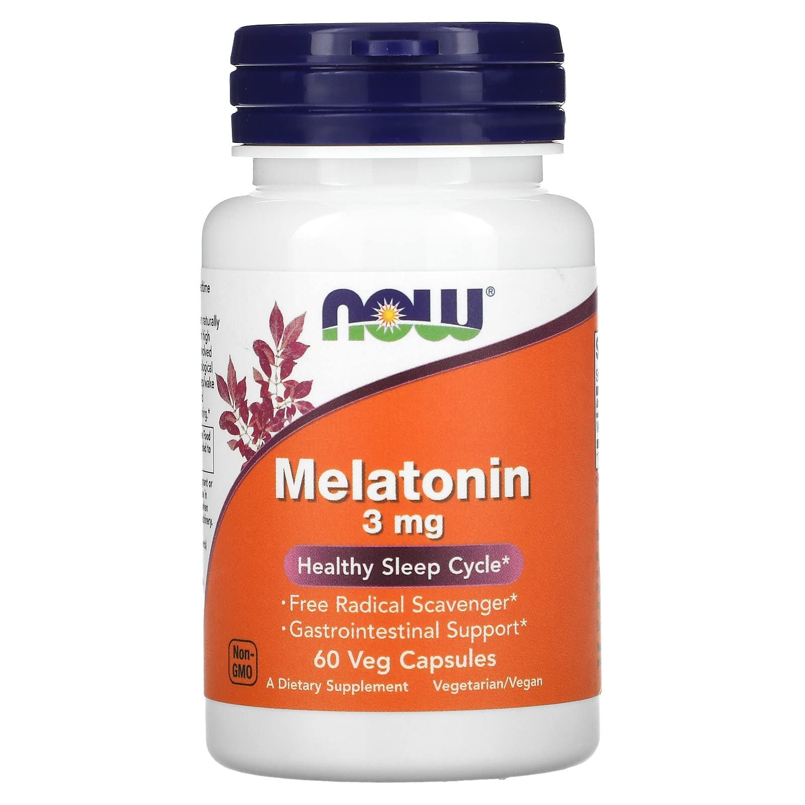 Now Foods Melatonin 3mg (Healthy Sleep Cycle) - 60 Veg Capsules