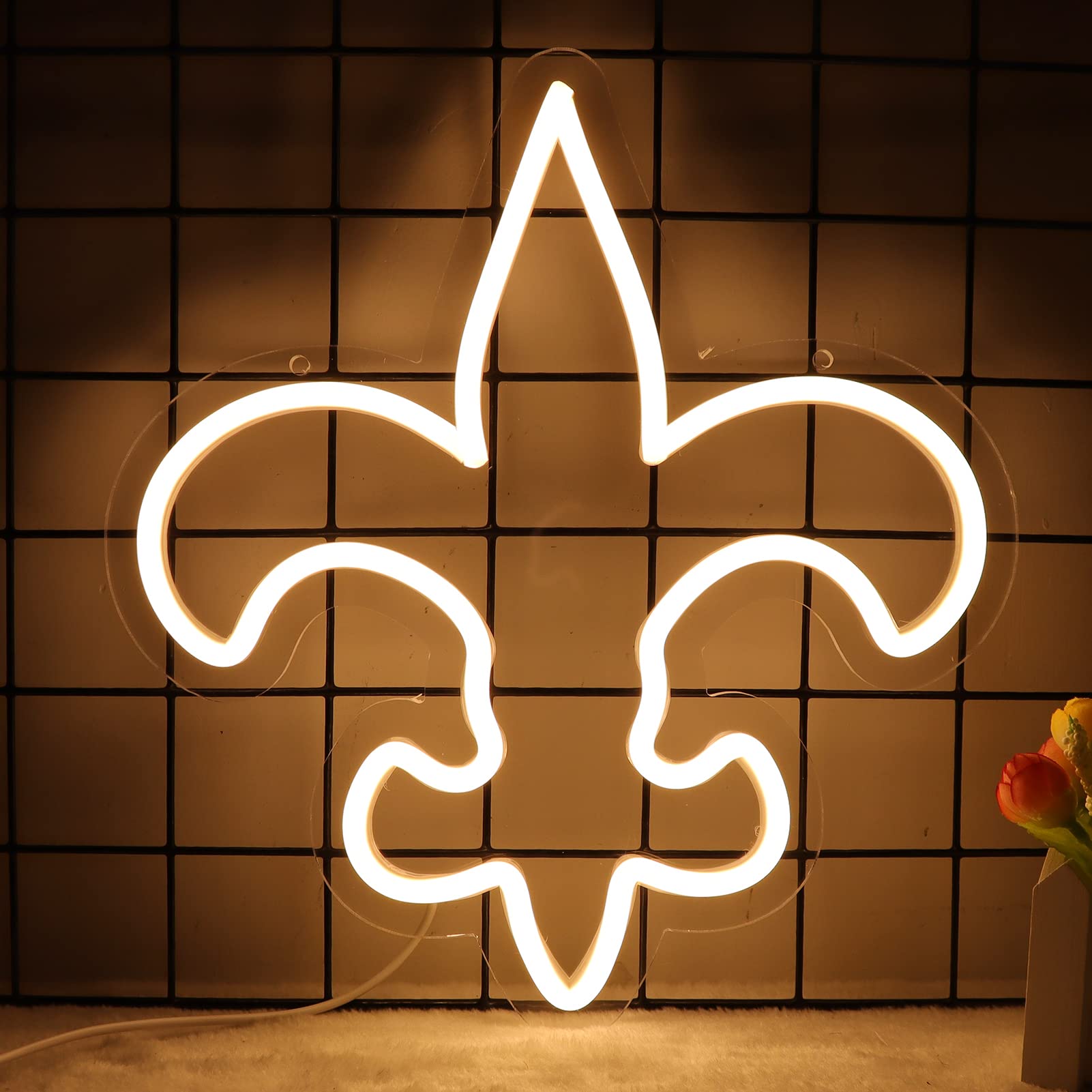 WonderfulLife Saints Neon Sign for Home Bar Pub Party Decor,Football Team Logo Led Neon Lights for Man Cave,Easy Hanging on the Office Wall or Game Room.5V USB Power supply.