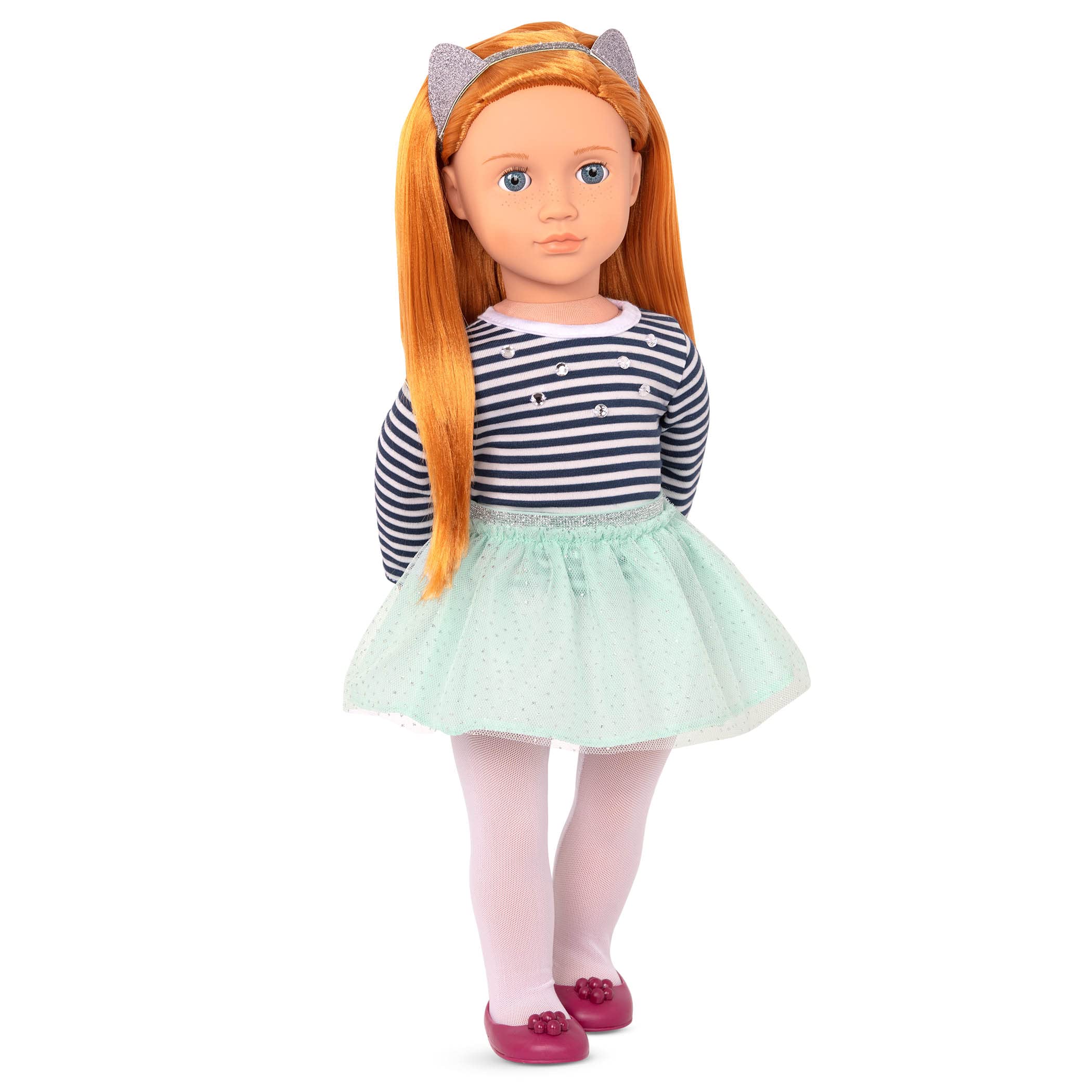 Our Generation Arlee Doll – 18-inch Girl Doll with Copper Red Hair – Features Cat-Ear Headband