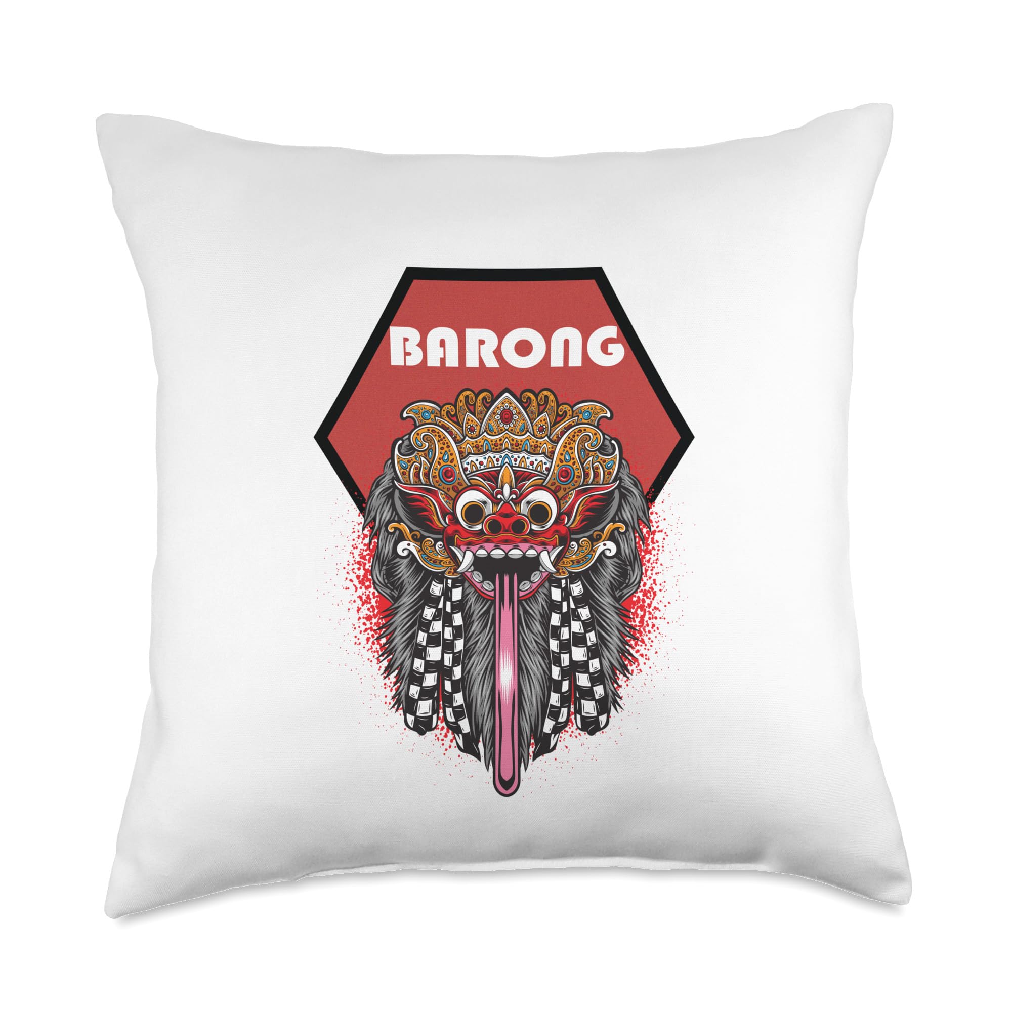 Barong Bali Throw Pillow, 18x18, Multicolor