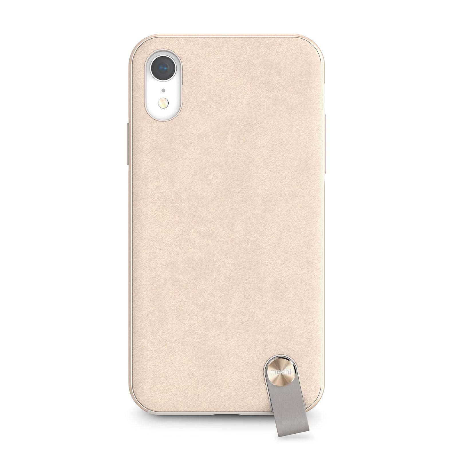 Moshi Altra Slim Hardshell Case With Strap for iPhone XR - Protective Back Cover - Wireless charging compatible Mobile Cover - Savanna Beige