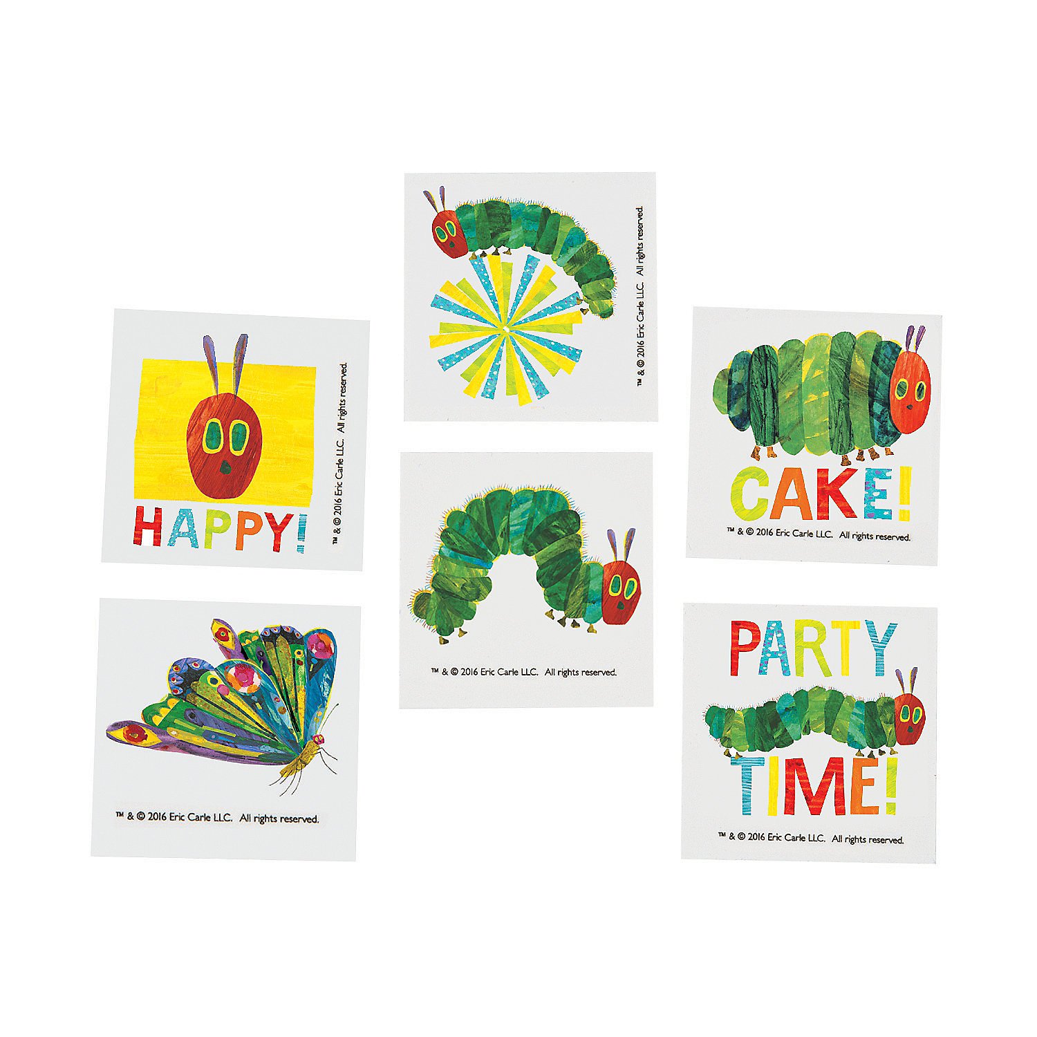 Fun Express - Very Hungry Caterpillar Tattoos (72 Pc) for Birthday - Apparel Accessories - Temporary Tattoos - Regular Tattoos - Birthday - 72 Pieces