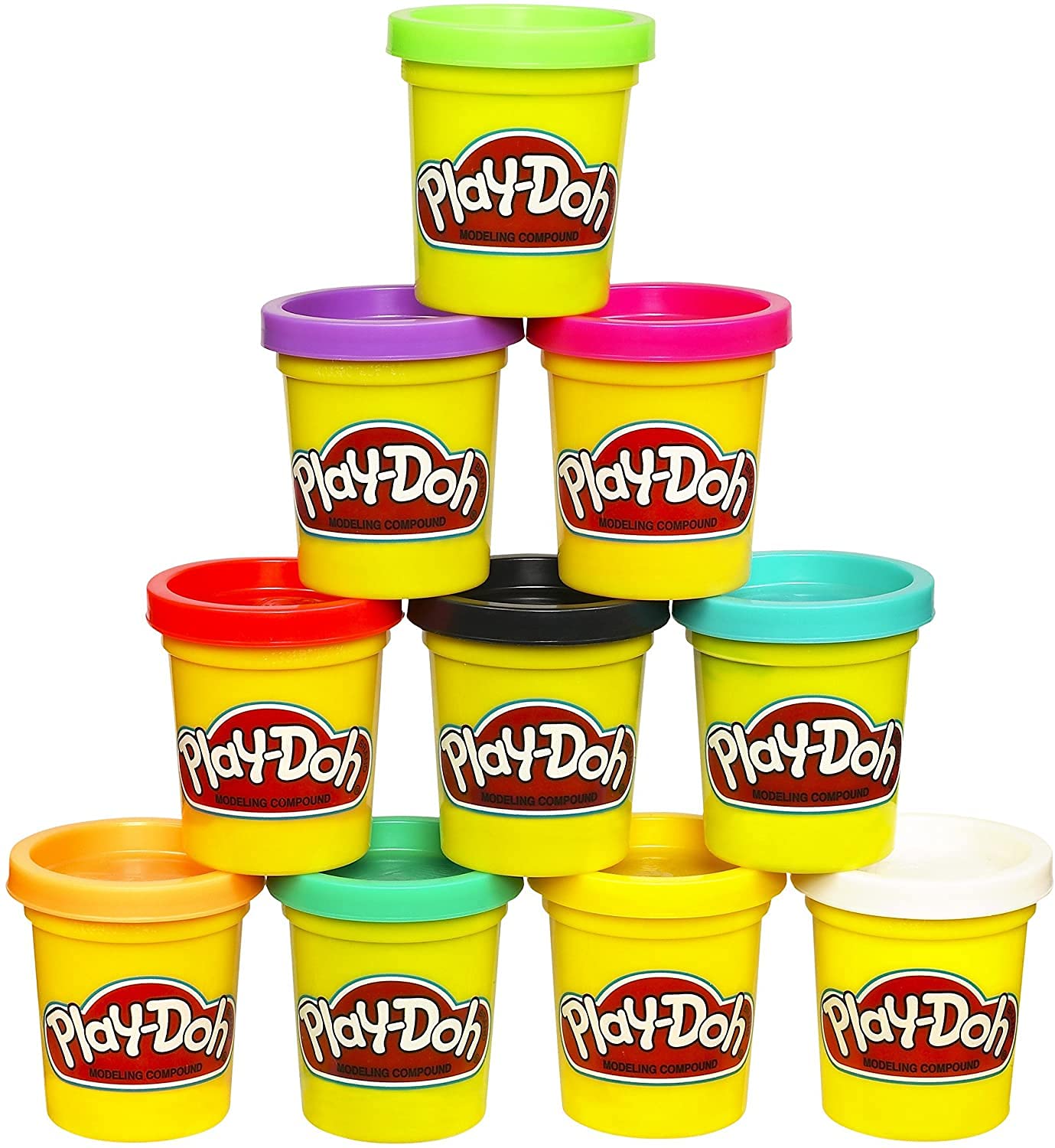 PLAY-DOH 10-Pack of Non-Toxic Modeling Compound, 2-Ounce Cans,Multicolor