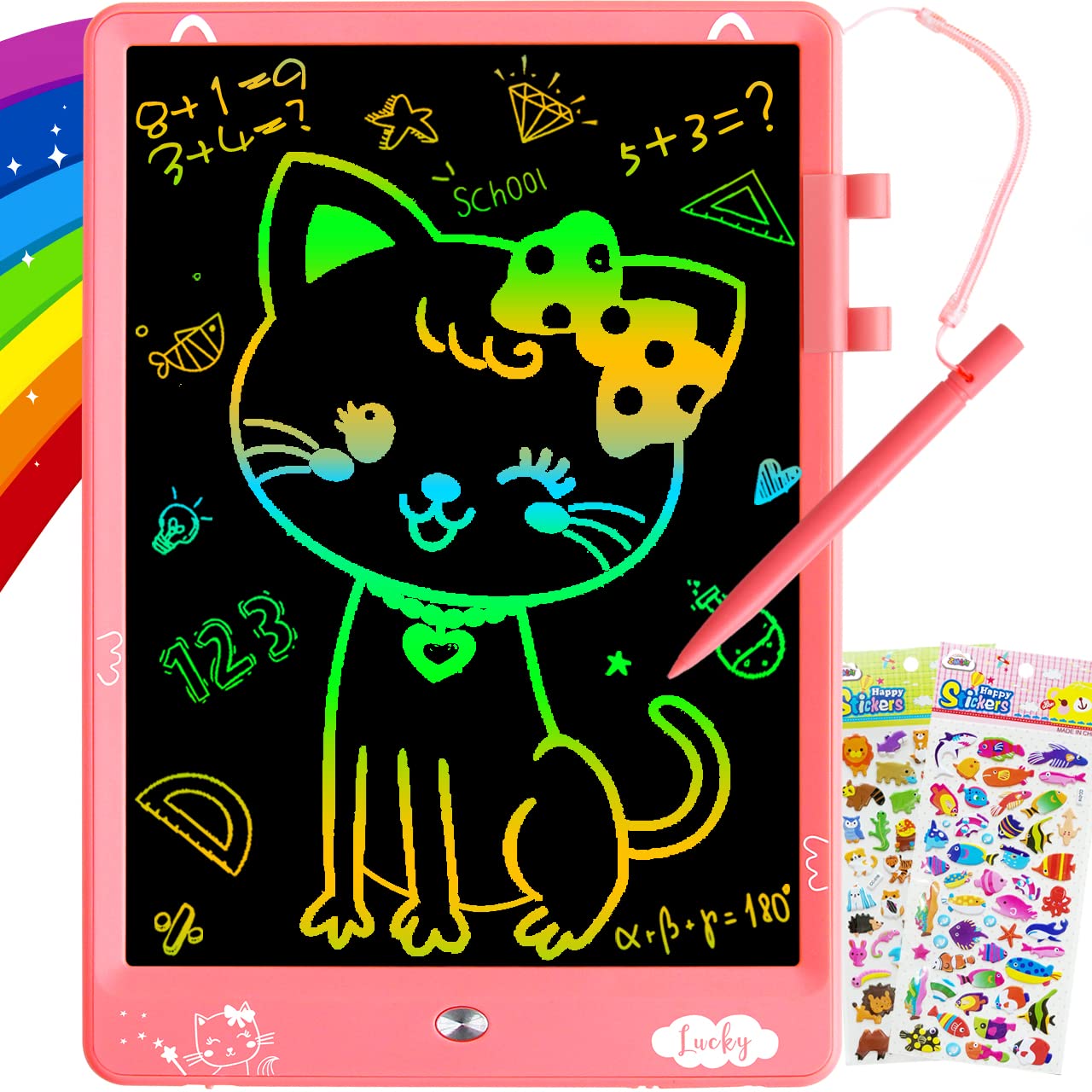 ZMLM LCD Drawing Tablet for Girls - 10 Inch Colorful Doodle Writing Pad Reusable Learning Educational Scribbler Toy for Children Boy 3 4 5 6 7 8 9 Year Old Best Gift Birthday Christmas Party Game