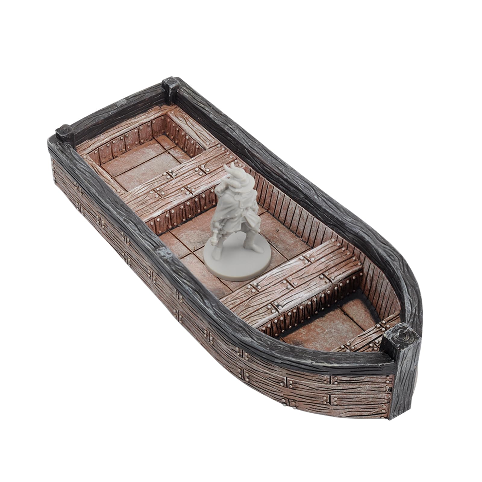 CZYYDND Skiff Miniature Hand-Painted Resin Medieval Row Boat Fantasy Tabletop 28mm RPG Scatter Terrain for Dungeons and Dragons, Wargames, TTRPGs