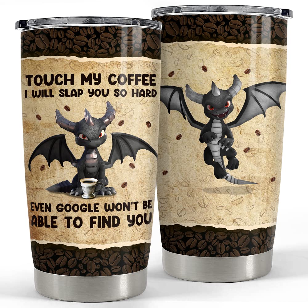 SANDJEST Dragon Tumbler Funny Coffee 20oz Tumblers with Lid Gift for Women Men Dragon Lovers Christmas Birthday